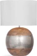 RUSTIC NATURAL/METAL BAND BROCK TABLE LAMP