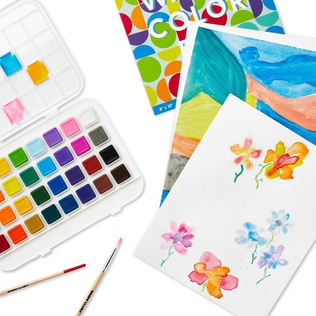 35pc Watercolor Paint Set - Mondo Llama: Non-Toxic Multicolor Craft Paint for Kids 6+