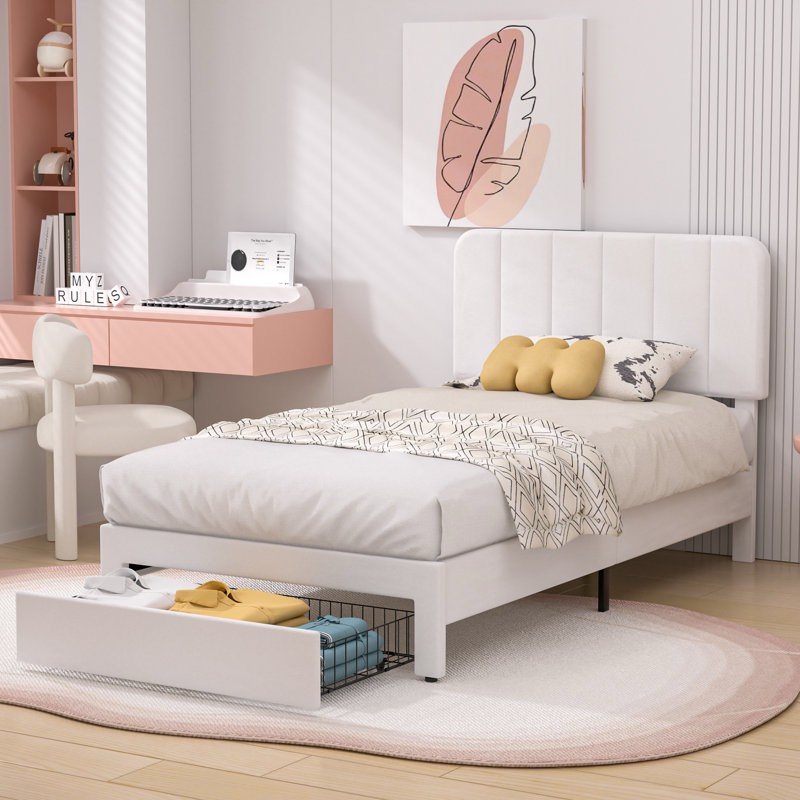 huntsville bed frame with 4 storage drawers velvet upholstered platform bed adjustable headboard