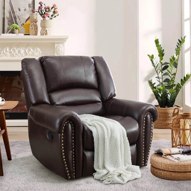 chemika 40.9'' w classic super soft padding and oversize manual recliner with rivets