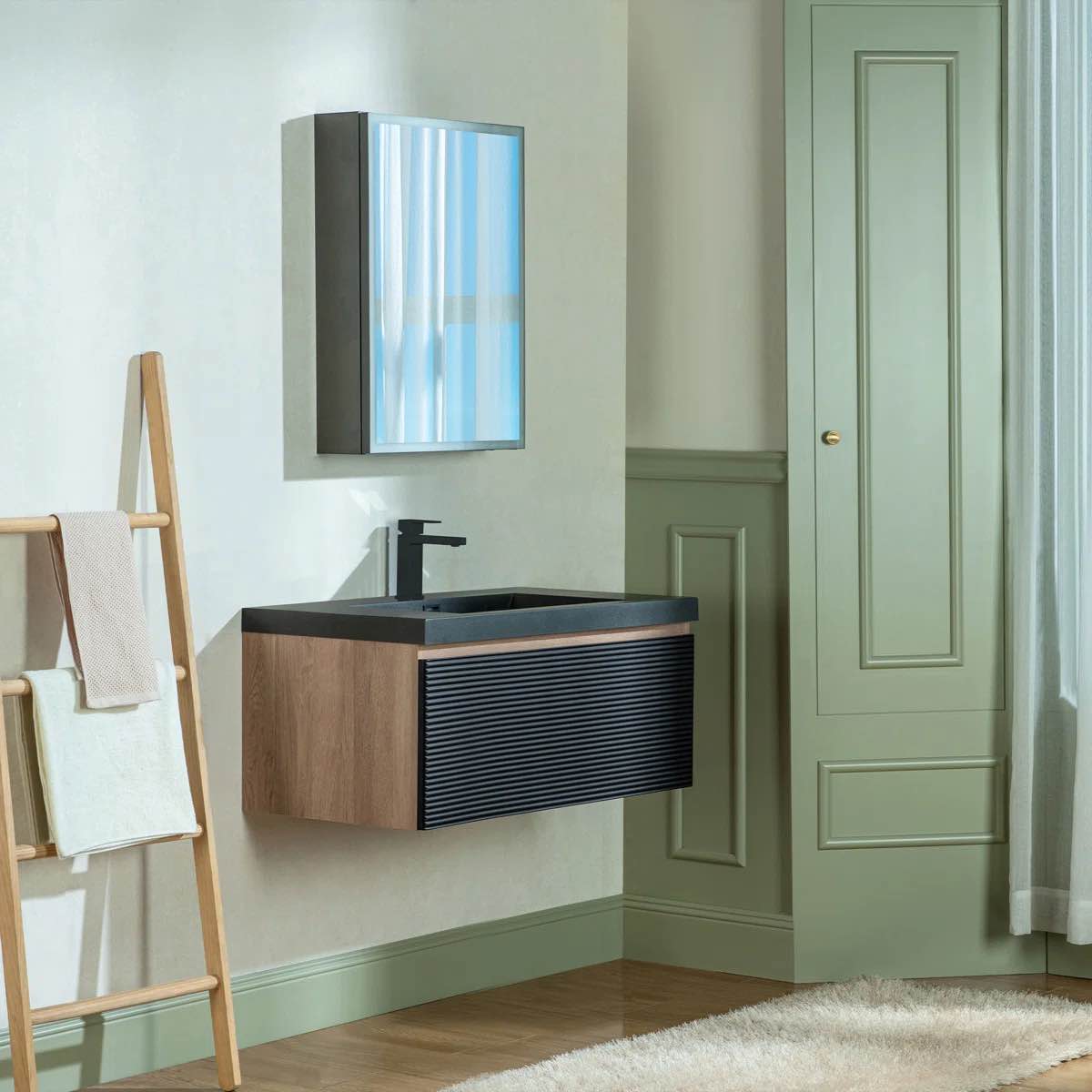 35-3/8" W X 19-5/8" D Wall Mounted Floating Bathroom Vanity (SINK NOT INCLUDED)