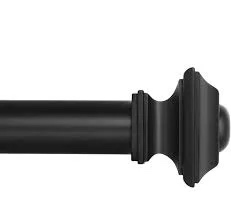 ivilon window treatment curtain rod - square 72 to 144 in., antique black 