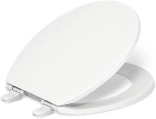 kohler brevia slow close round white plastic toilet seat