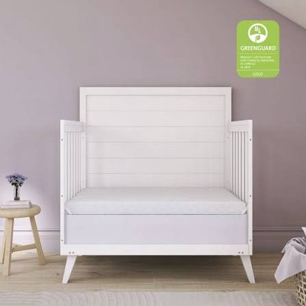 dream on me sunset 3'' fiber baby crib mattress, fits all mini & portable cribs only, greenguard gold and jpma certified crib mattress, easy to clean and waterproof vinyl cover