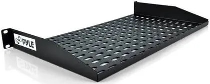 pyle 19-inch 1u server, vented shelves for good air circulation cantilever wall rack, universal device, cabinet shelf, computer case mounting tray, black (plrstn14u)