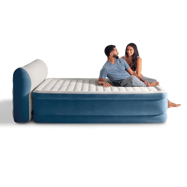 intex 66158ss queen dura-beam deluxe series comfort headboard airbed w/internal pump
