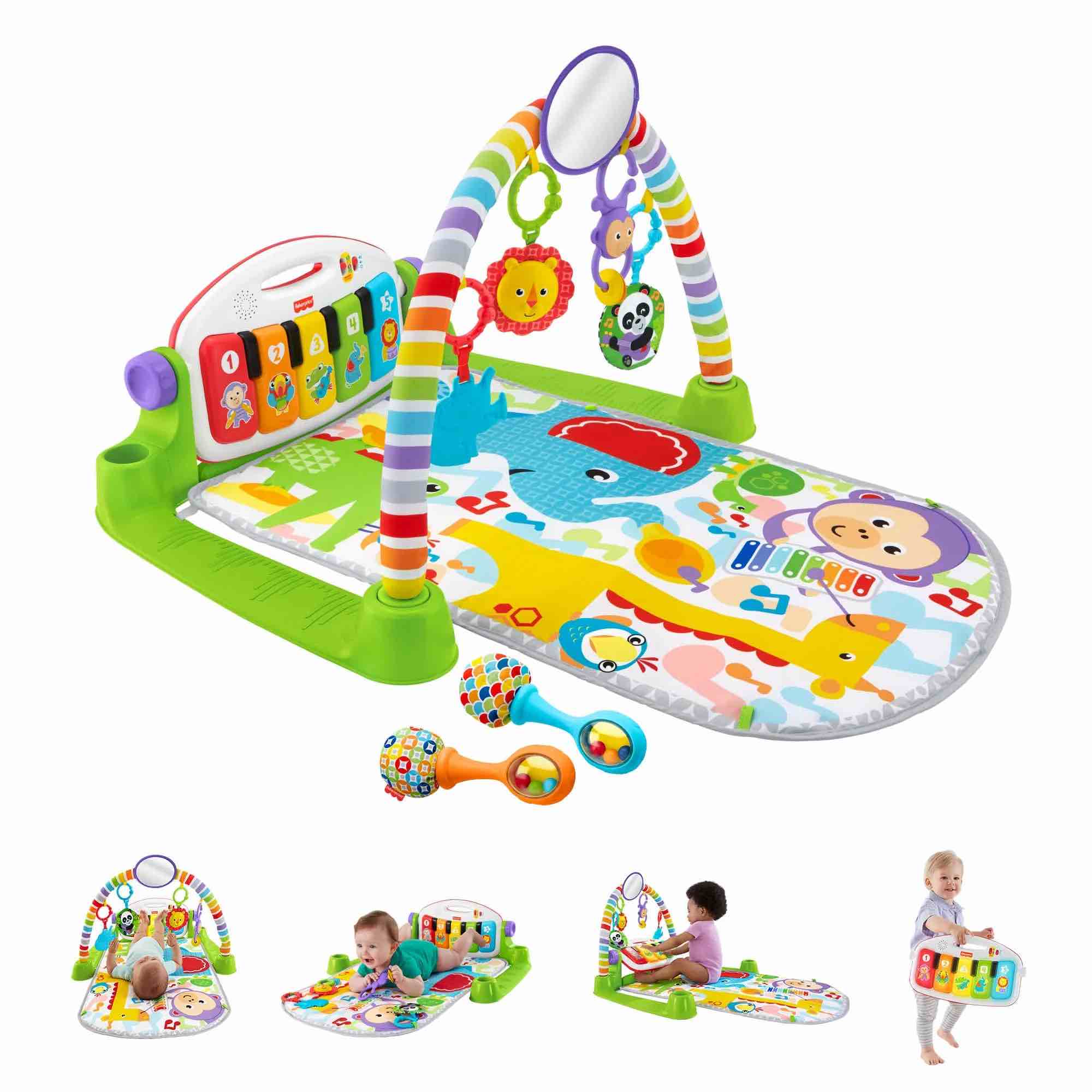 fisher-price deluxe kick & play piano gym & maracas