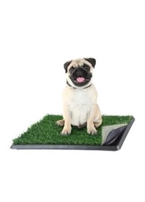 artificial grass puppy pad for dogs and small pets , reusable potty-training pad with tray , dog housebreaking supplies by petmaker (16 x 20)