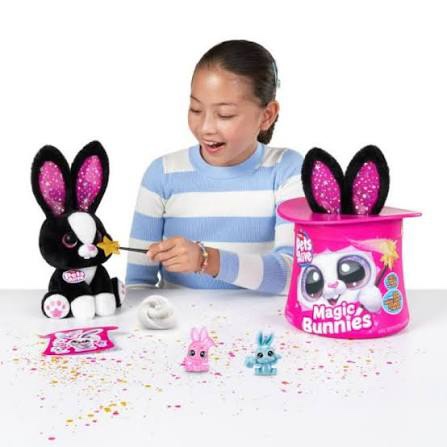 pets alive magic bunnies (candy) by zuru electronic plush unboxing surprise interactive magic toy