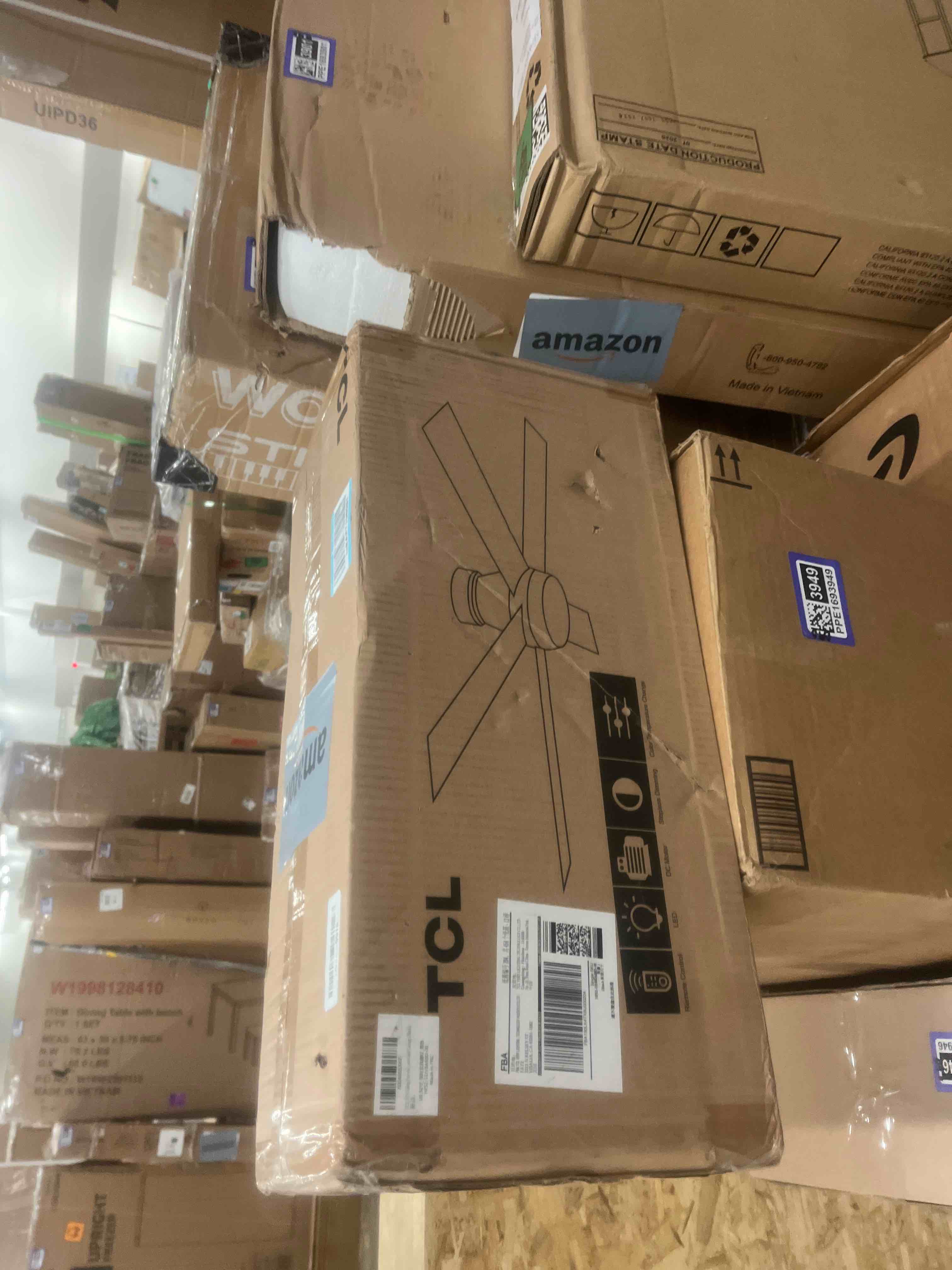 Condition photo showing New/Like New for TCL 52" Ceiling Fan with Lights, Black Flush Mount Ceiling Fans with Remote Control, 6 Speeds DC Reversible, Dimmable, Noiseless, Low Profile Ceiling Fans for Bedroom