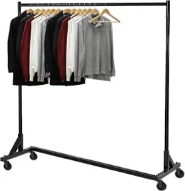 simple houseware commercial grade z-base heavy duty clothing rack  400 lb load  black