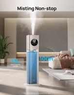 Dreo HM735S 11L Smart Humidifier Large Room 700 ft², 100H Cool Mist Air Humidifiers for Bedroom, Top-Fill Self-Cleaning Tank, 26dB, Auto Mode, Aroma Box, RGB Light, Remote & APP Control, Baby, White