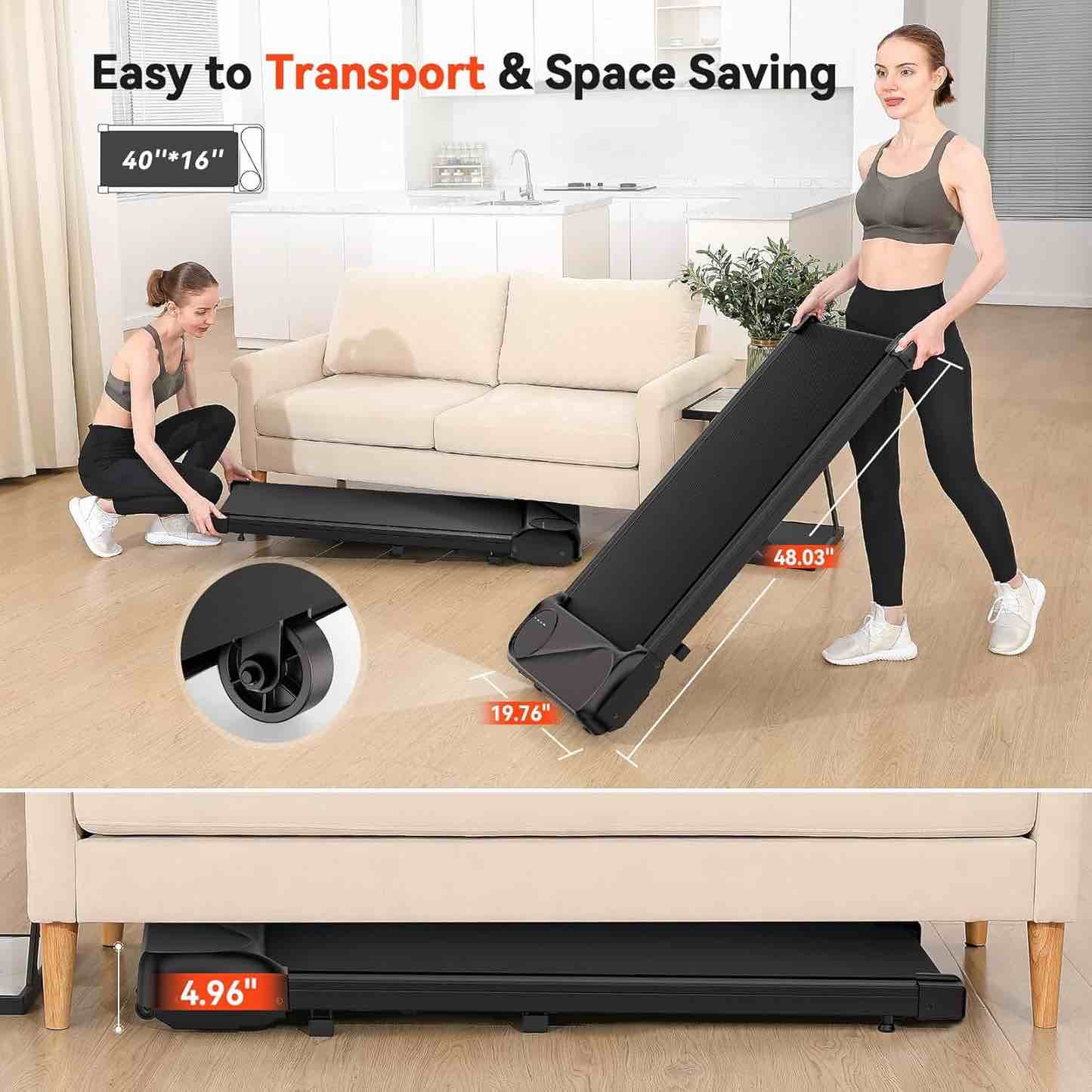 Condition photo showing New/Like New for THERUN 2.5HP Under Desk Walking Pad, Portable Treadmill, 265lbs Capacity, LED Display