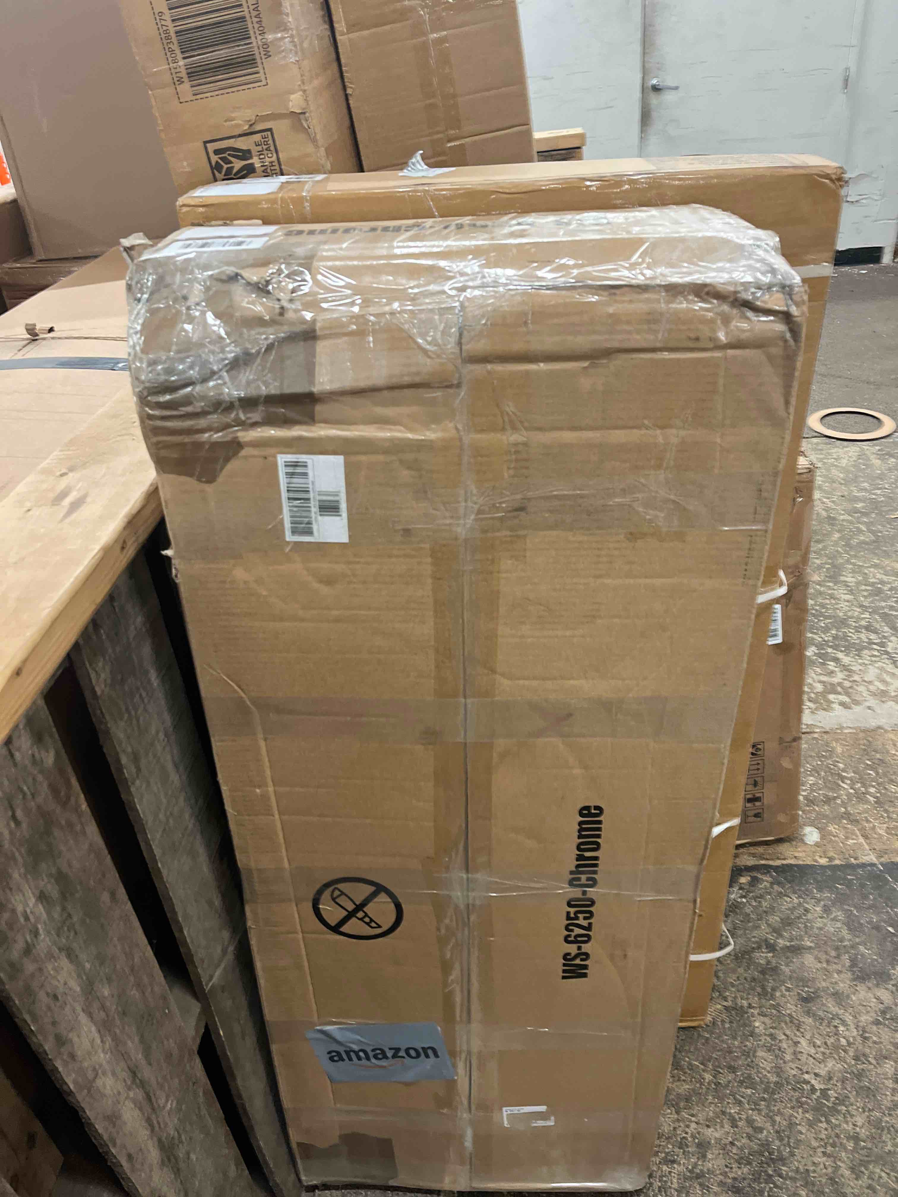 Condition photo showing New/Like New for TTY Store 6 Tier Chrome Wire Shelving Unit - 18"x48"x76", NSF Listed, Heavy Duty, 6000 Lbs Capacity, Modern/Contemporary Style, Tiered Shelf, Freestanding, Kitchen/Rack/Office/Garage/Commercial