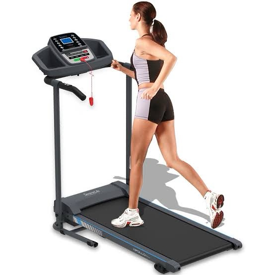 SereneLife Folding Treadmill - Foldable Home Fitness Equipment with LCD for Walking & Running - Cardio Exercise Machine - Preset and Adjustable Programs - Bluetooth Connectivity