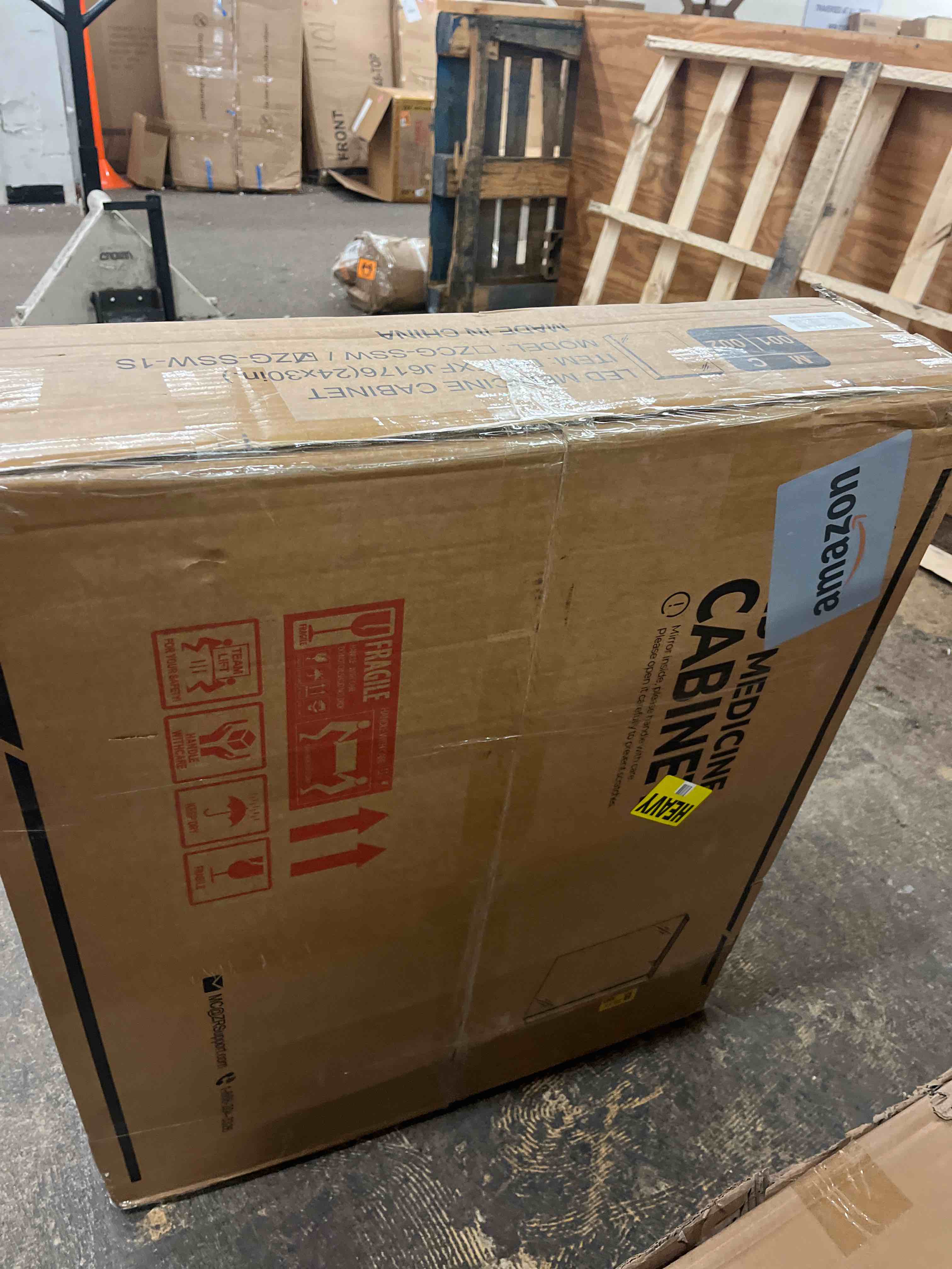 Condition photo showing New/Like New for Keonjinn LED Bathroom Mirror 28" x 36", Frontlit & Backlit Bathroom Vanity Mirror with Lights, HD Tempered Glass, UL-Listed, Anti-Fog, 3 Color Lights, Dimmale, Memory Function, LED Wall Mirror