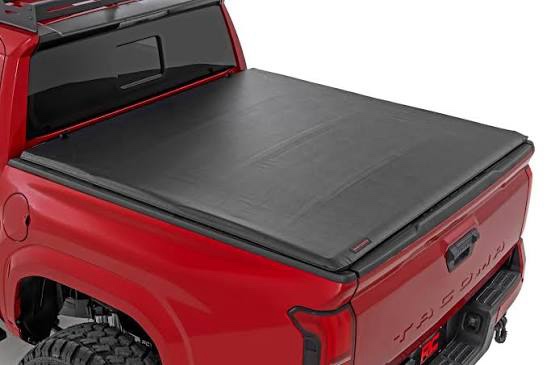 Rough Country Soft Roll Up Truck Bed Tonneau Cover for Toyota Tacoma (2024-2025) - Fits 5' (60") Bed, Weather-Resistant Roll Up Bed Cover