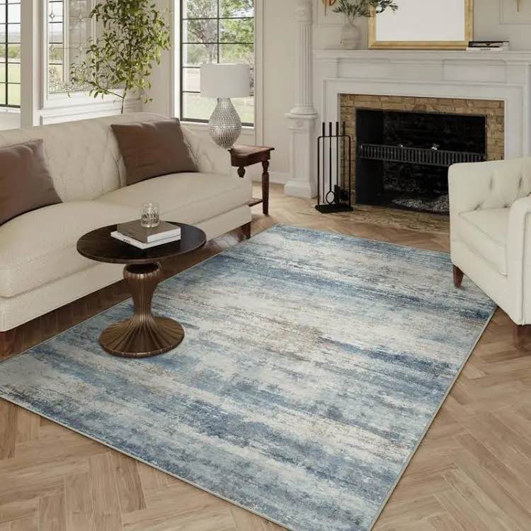 17 Stories Licia Abstract Blue Area Rug (5 x 7 feet)
