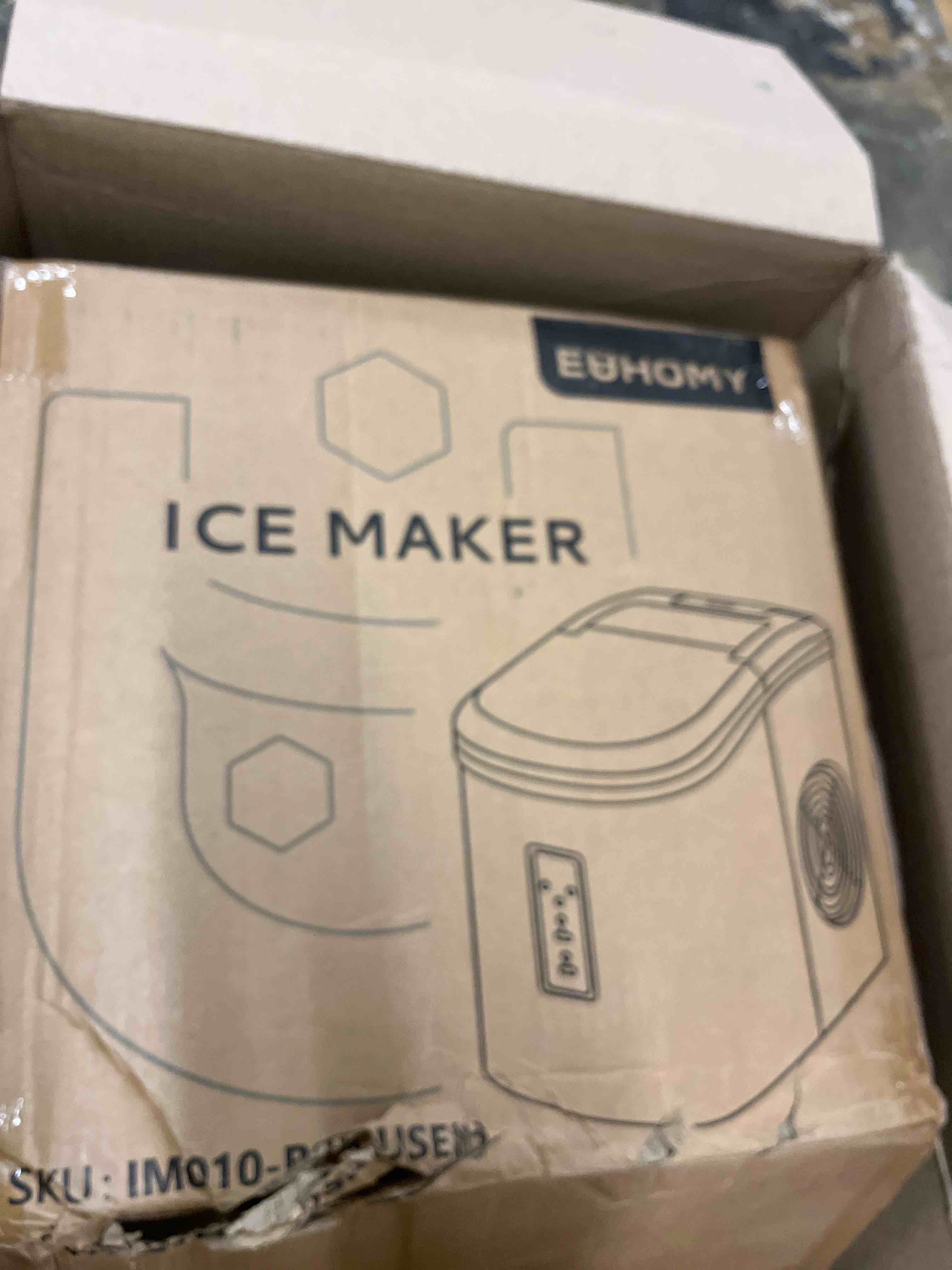 Condition photo showing New/Like New for EUHOMY Smart Ice Makers Countertop -26lbs in 24 Hours, 9 Cubes Ready in 8Mins, Self-Cleaning Countertop Ice Maker, Portable Ice Maker with Ice Scoop and Basket, Perfect for Home/Kitchen/Office(Sliver