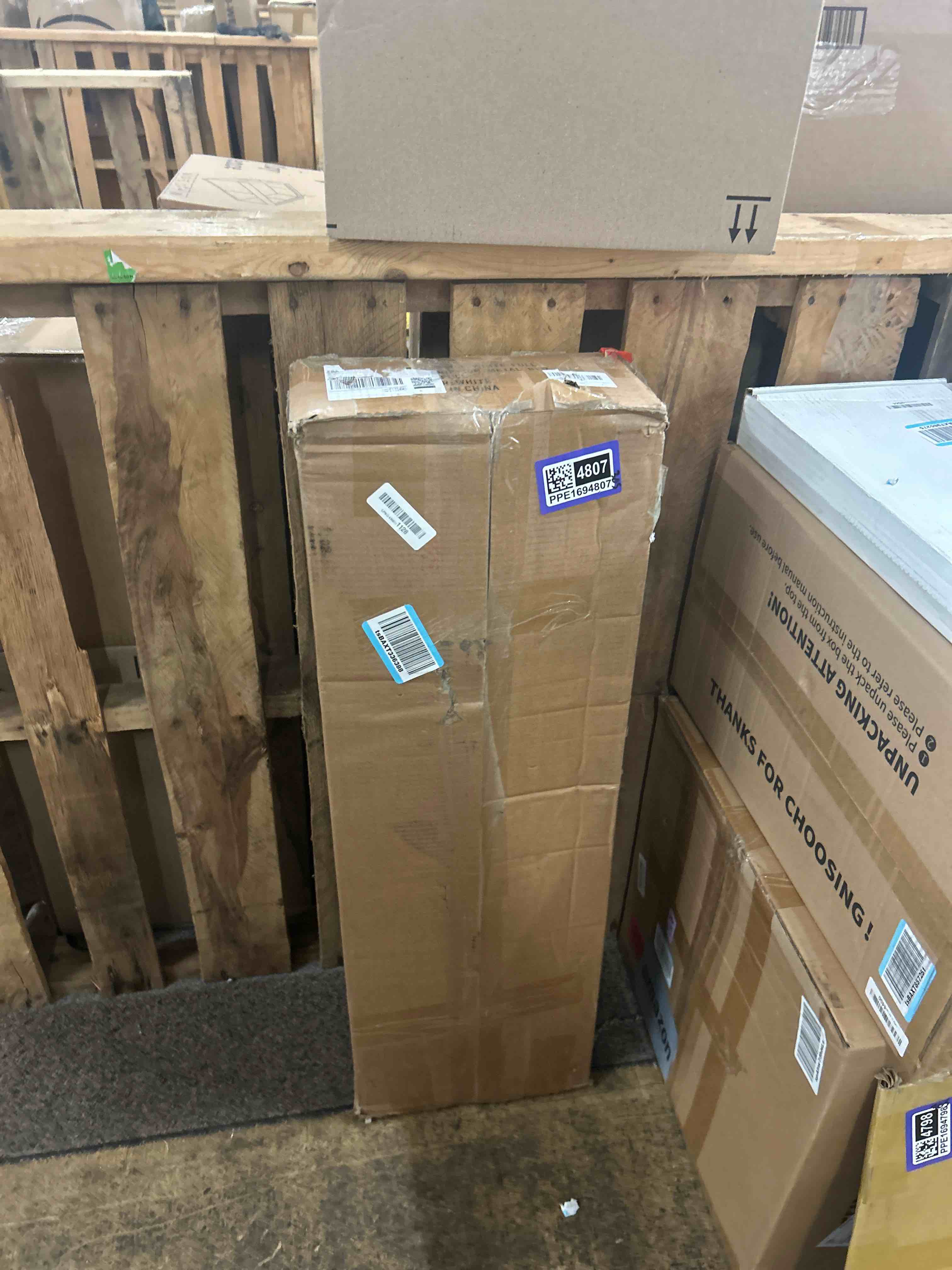 Condition photo showing New/Like New for 14 Inch Full Size Bed Frame No Box Spring Needed,Metal Platform with Headboard and Footboard,Heavy Duty Slats Support Easy Assemble Noise Free(White and Rhombus)