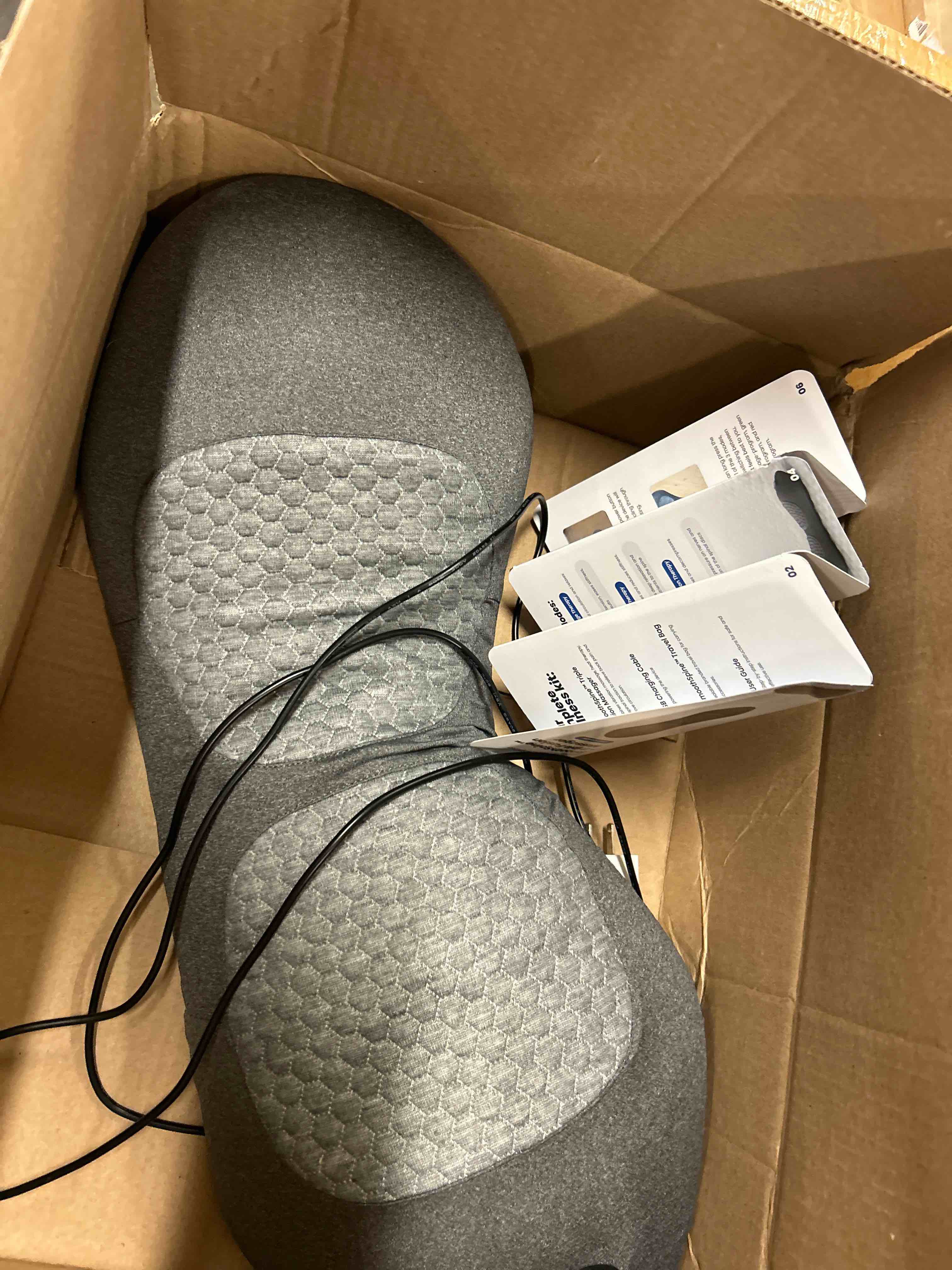 Condition photo showing New/Like New for 3 in 1 Smooth Spine Triple Fusion Back Massager with 118-inch USB Cable, Heated & Vibration &Traction Back Massager for Pain Relief Deep Tissue,Relaxation Lumbar Pillow for Office Home Use