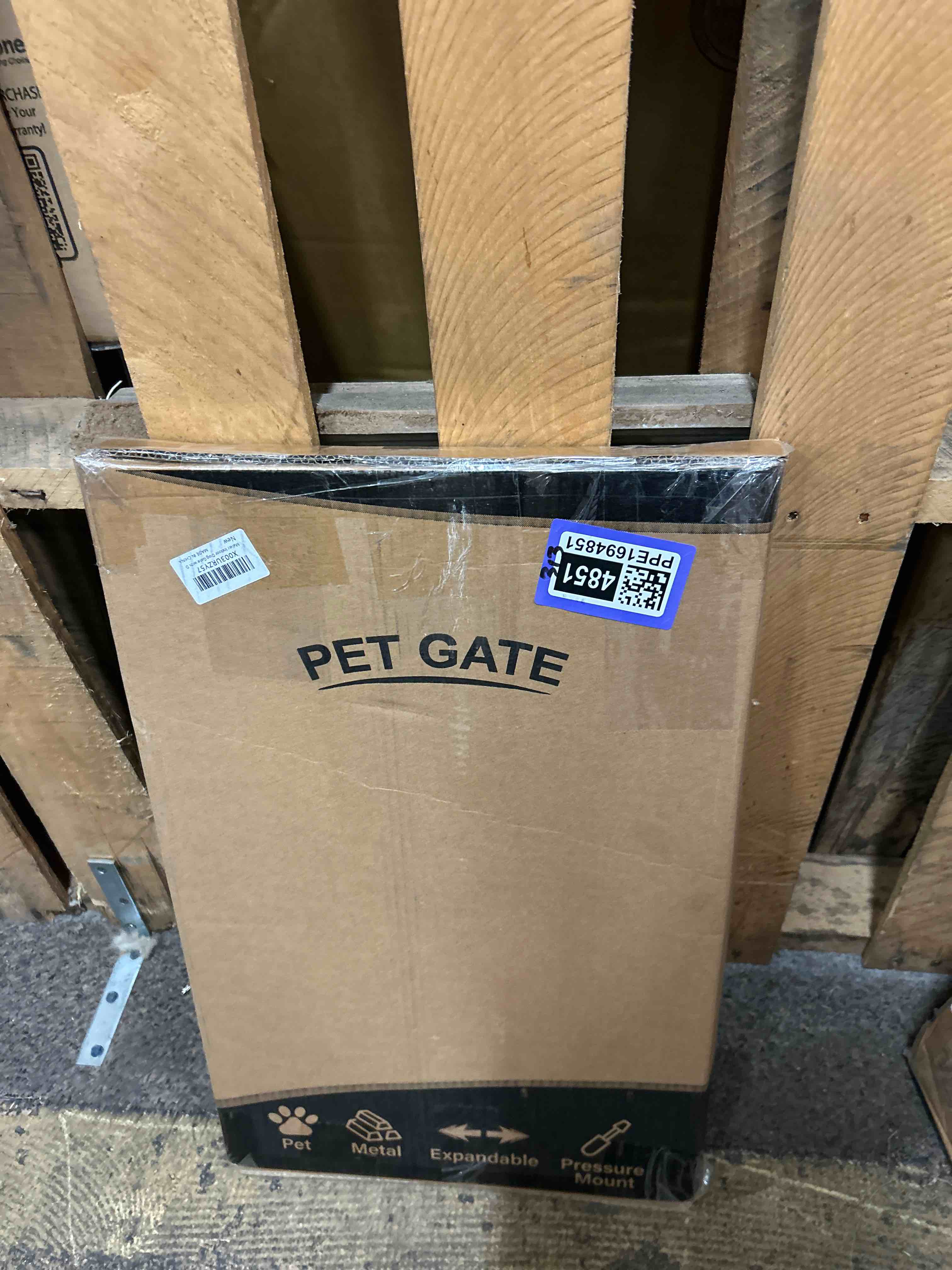 Condition photo showing New/Like New for Malier Indoor Dog Gate with Door, 26-41" Extra Wide Full Metal Pet Gate Short Dog Gate for Stairs, Pressure Mount 14'' Tall Small Puppy Low Gate Easy Step Over for Doorways