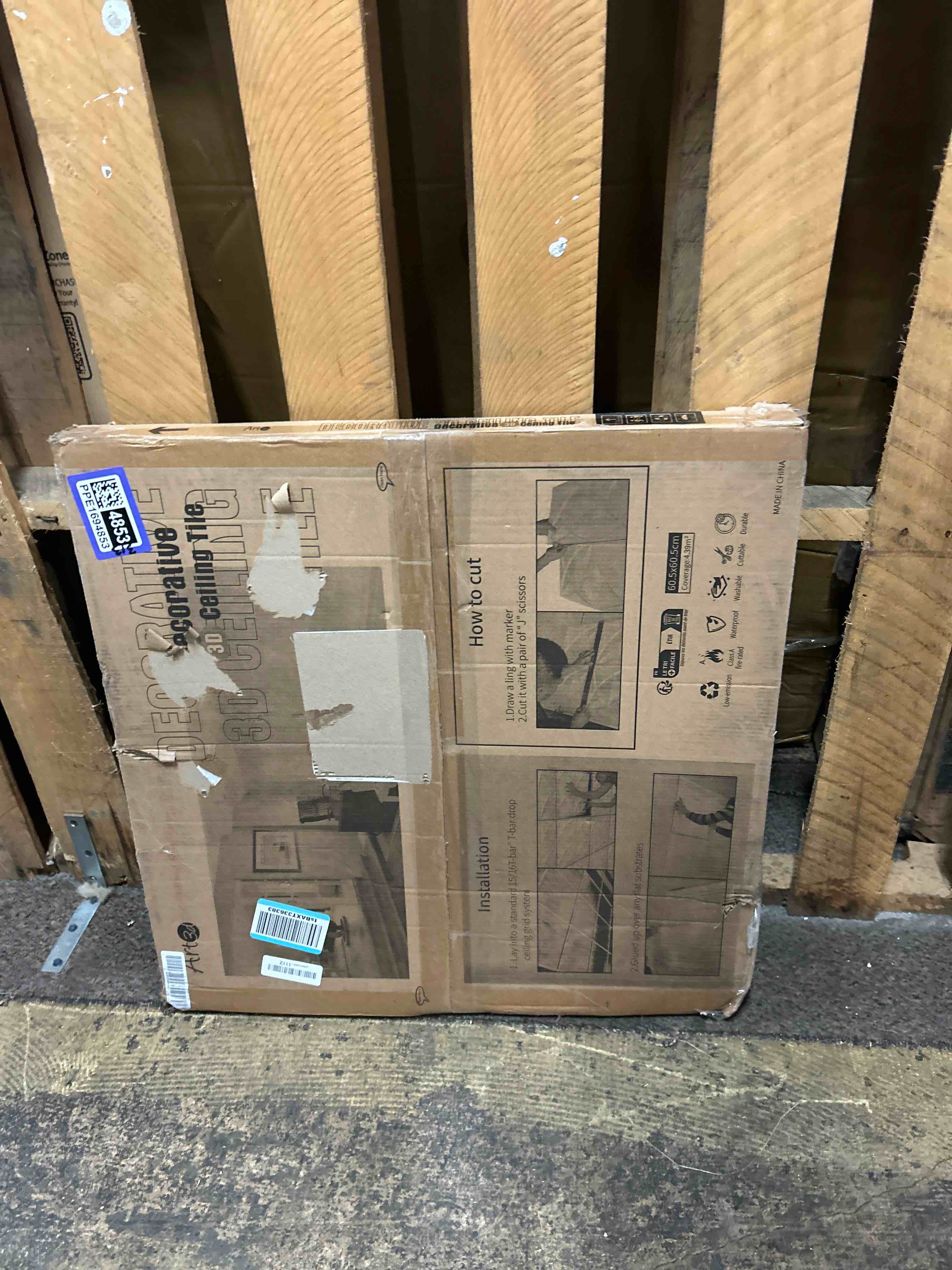 Condition photo showing New/Like New for Art3d PVC Ceiling Tiles, 2'x2' Plastic Sheet in White (12-Pack)