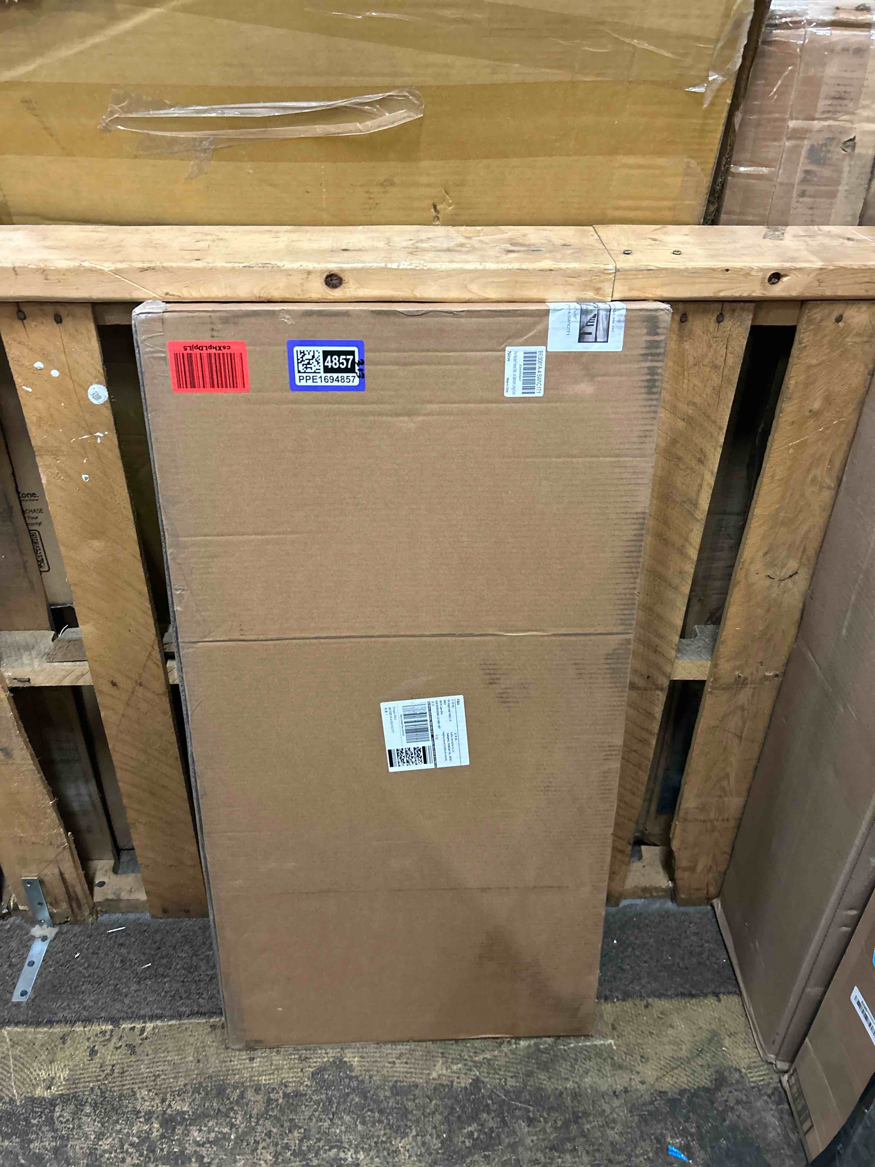 Condition photo showing New/Like New for Pier Wooden Framed Wall Art: Lake Dock Scene Picture Mountain Landscape Painting Nature Prints Artwork for Bedroom Bathroom Living Room