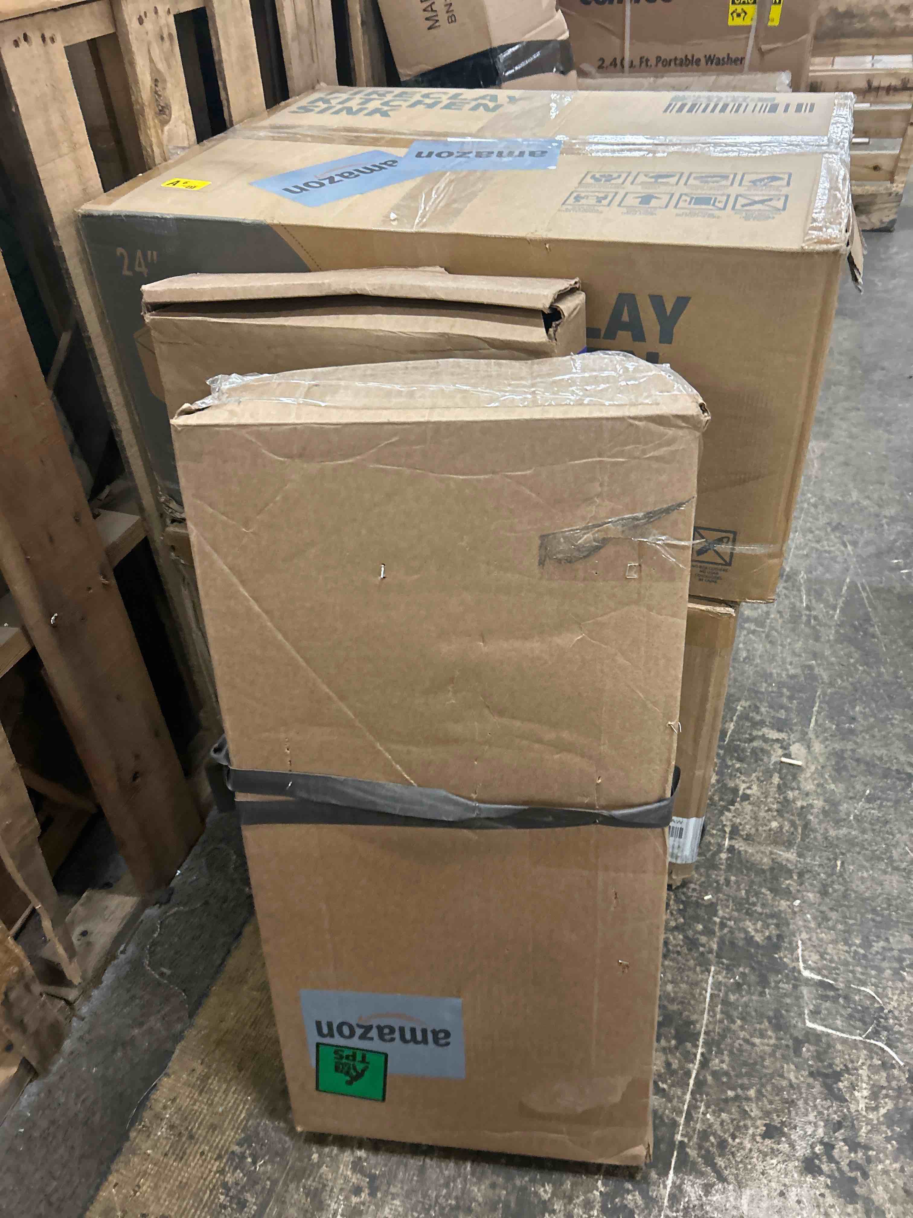 Condition photo showing New/Like New for Allure 12" x 24" x 6.5mm, 12mil Luxury Vinyl Tile Flooring, Europa Brulee Marble Look, Embossed, Waterproof, 1 Box, 12 Tiles/Box, 23.82 sqft/Box