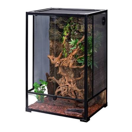 REPTI ZOO 24" x 18" x 36" Reptile Tall Glass Terrarium Rainforest Habitat Double Hinge Door with Screen Ventilation 67 Gallon Reptile Terrarium Easy Assembly