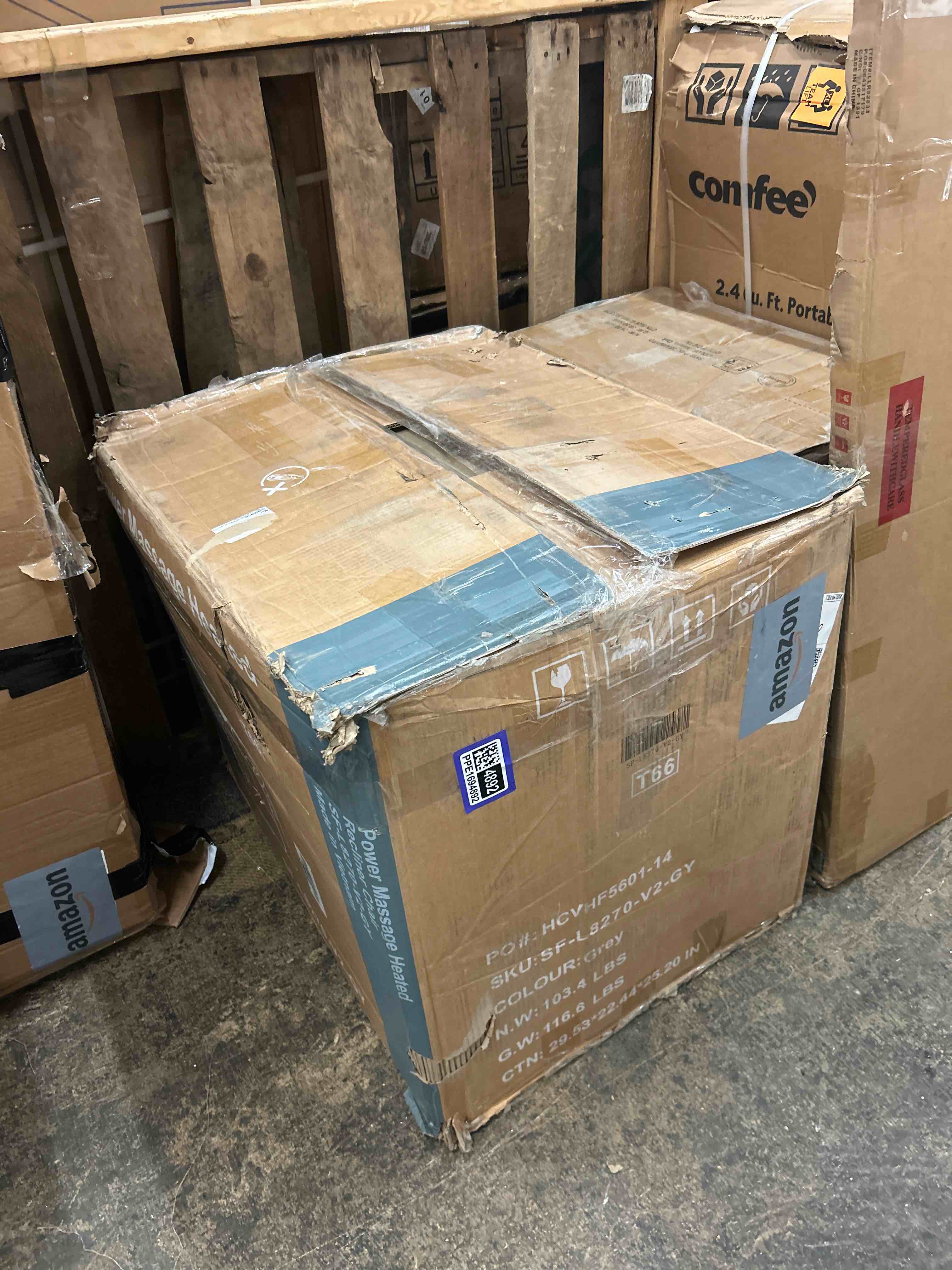 Condition photo showing New/Like New for Simenmax Recliner Chair with Massage and Heating, Home Theater Seating with Lumbar Support, Adjustable Electric Power Lift Chairs, Gray