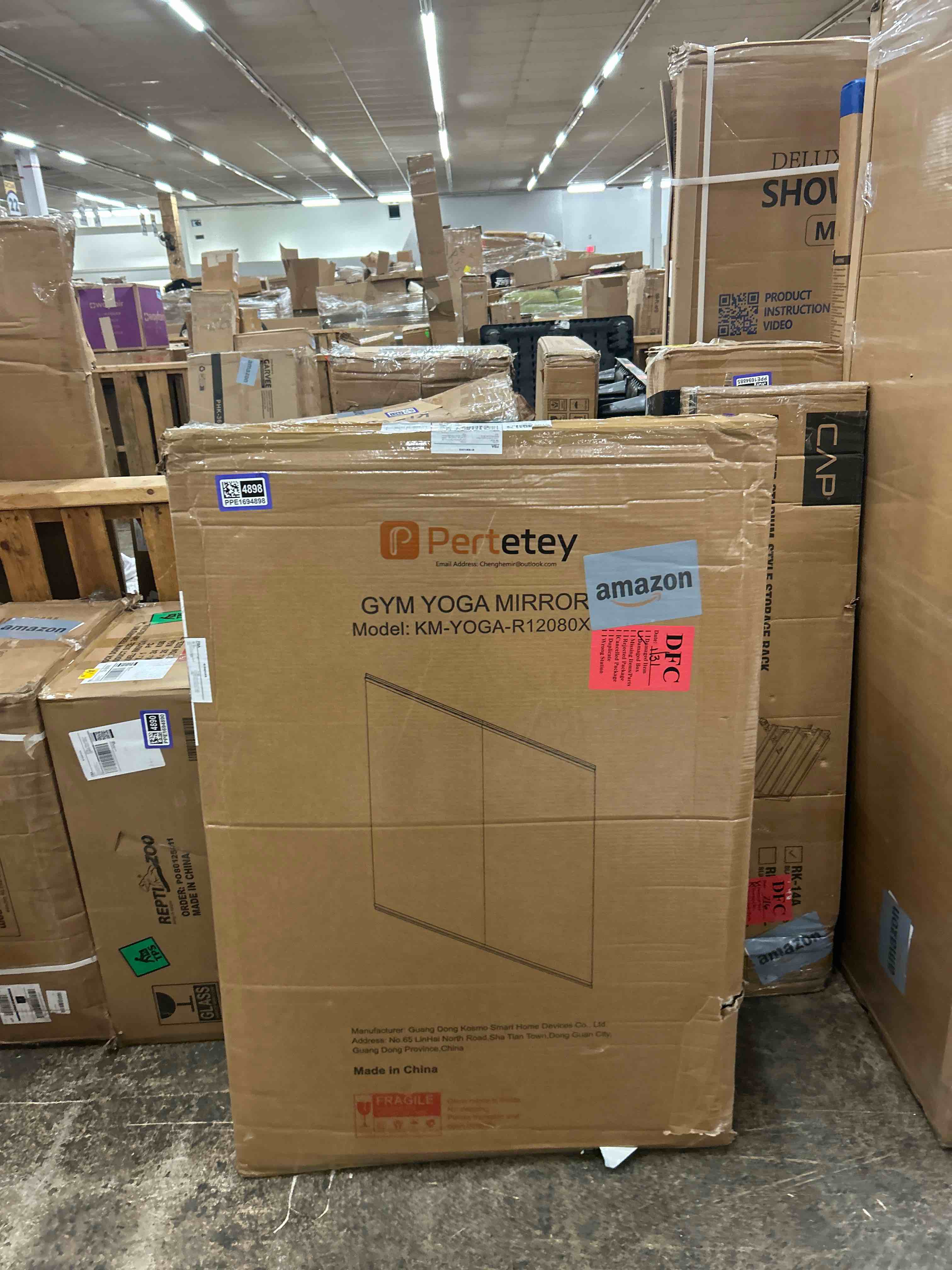 Condition photo showing New/Like New for Home Gym Mirror, 48X32 Inch(Each)-2Pack Large Frameless Tempered Glass Full Body Wall Mounted Mirror for Gym, Yoga, Exercise, Dance Studio