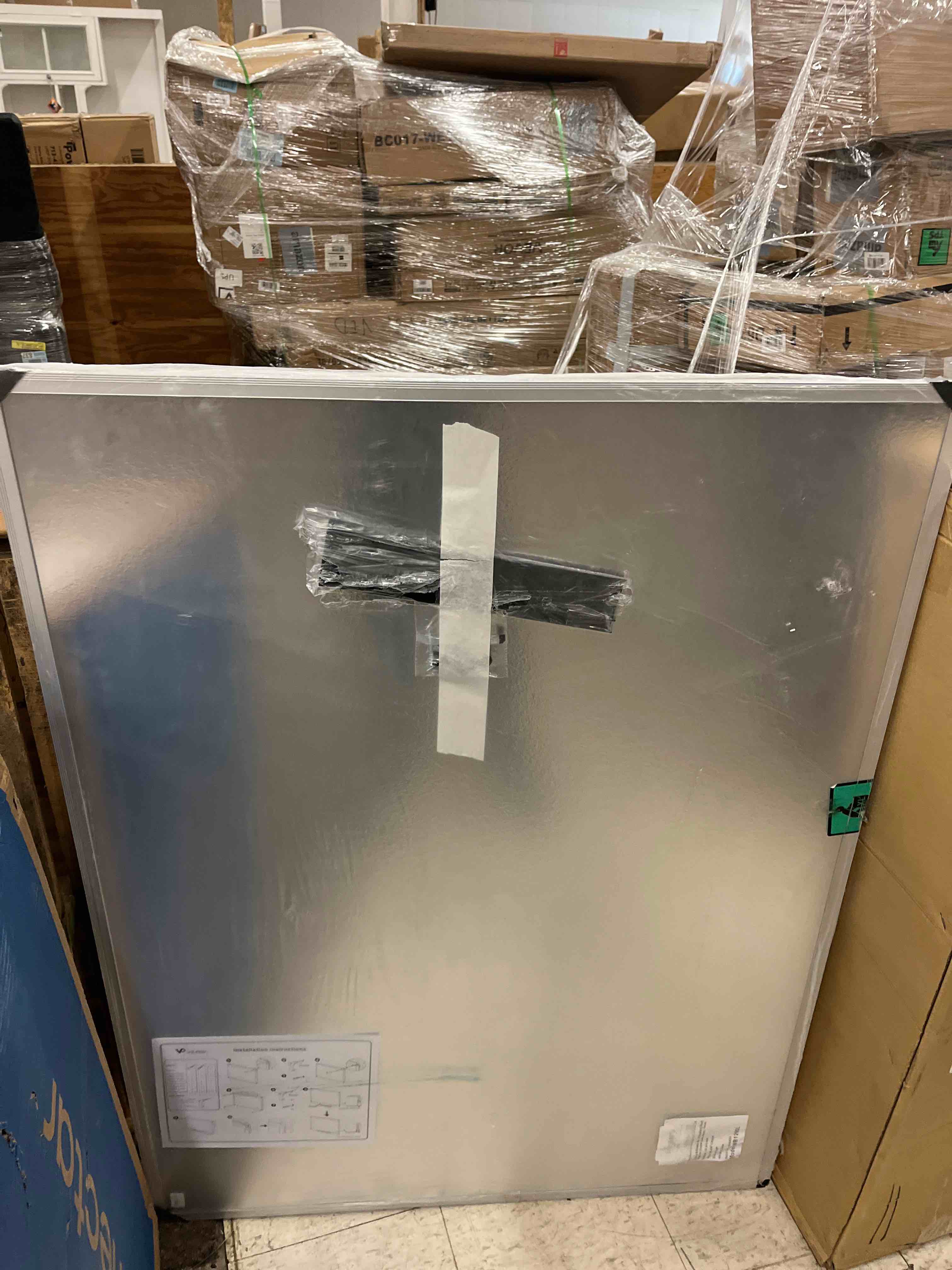 Condition photo showing New/Like New for VIZ-PRO Porcelain Magnetic Dry-erase Whiteboard, 48 X 36 Inches, Silver Aluminiuim Frame