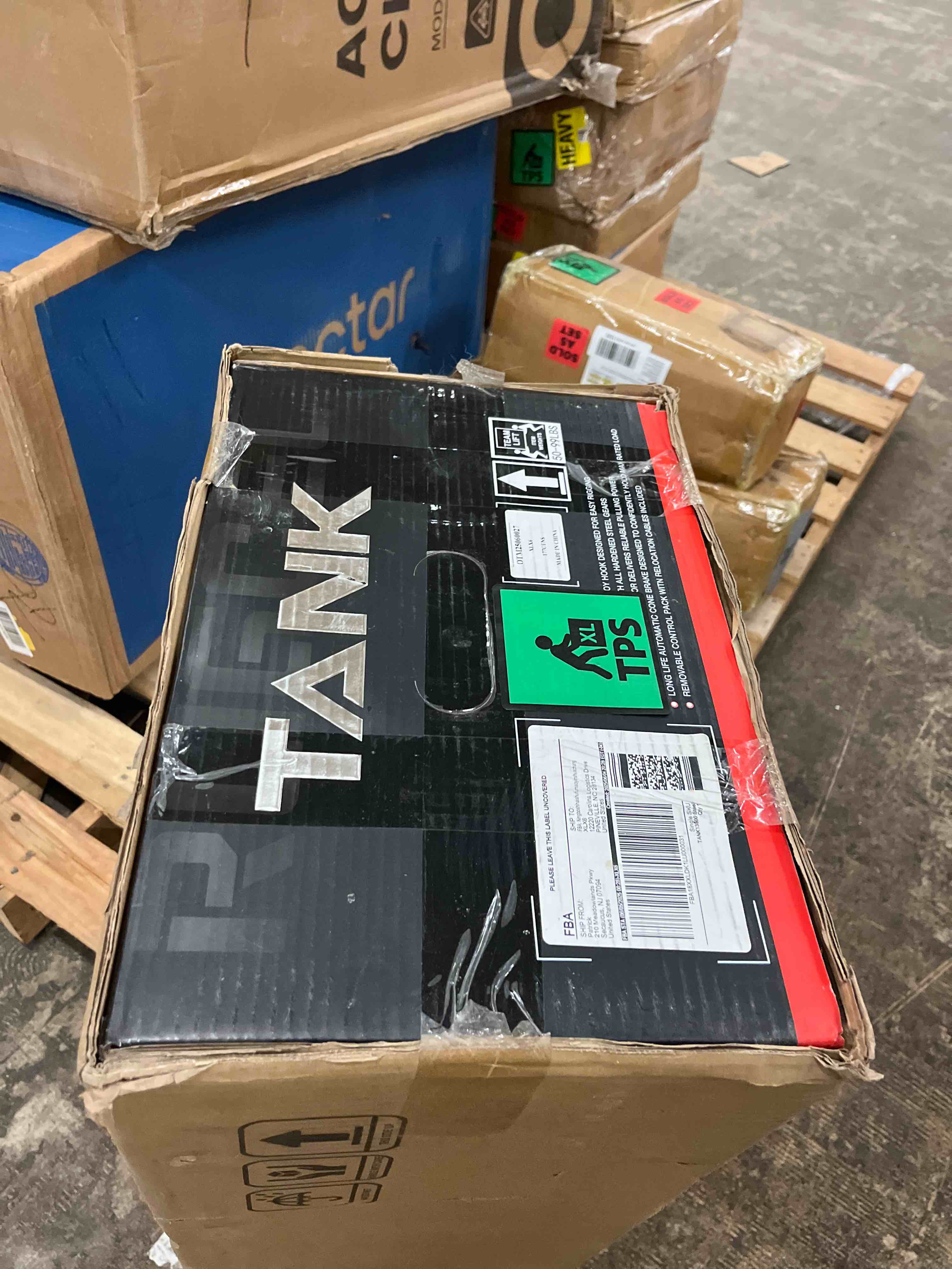 Condition photo showing New/Like New for RUGCEL WINCH 13500lb New Waterproof Electric Synthetic Rope Winch 12V with Hawse Fairlead,2 in 1 Infrared Remote Control,Wired Control,Red Rope,for Truck SUV