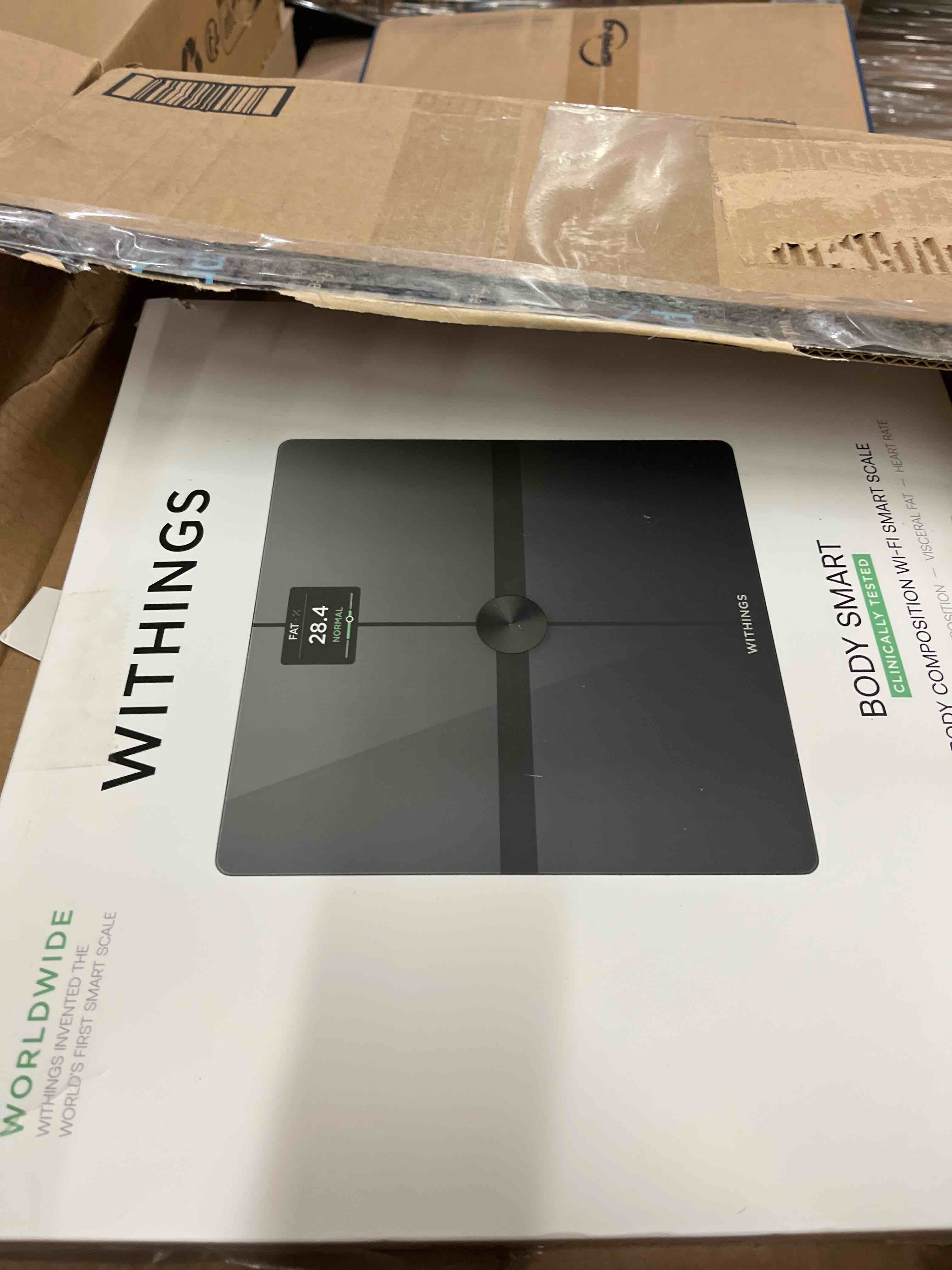Condition photo showing New/Like New for WITHINGS Body Smart - Accurate Scale for Body Weight and Fat Percentage, Body Composition Wi-Fi and Bluetooth Weight Scale, Baby Weight Scale, Smart Scale Apple Health Compatible, Bathroom Scale