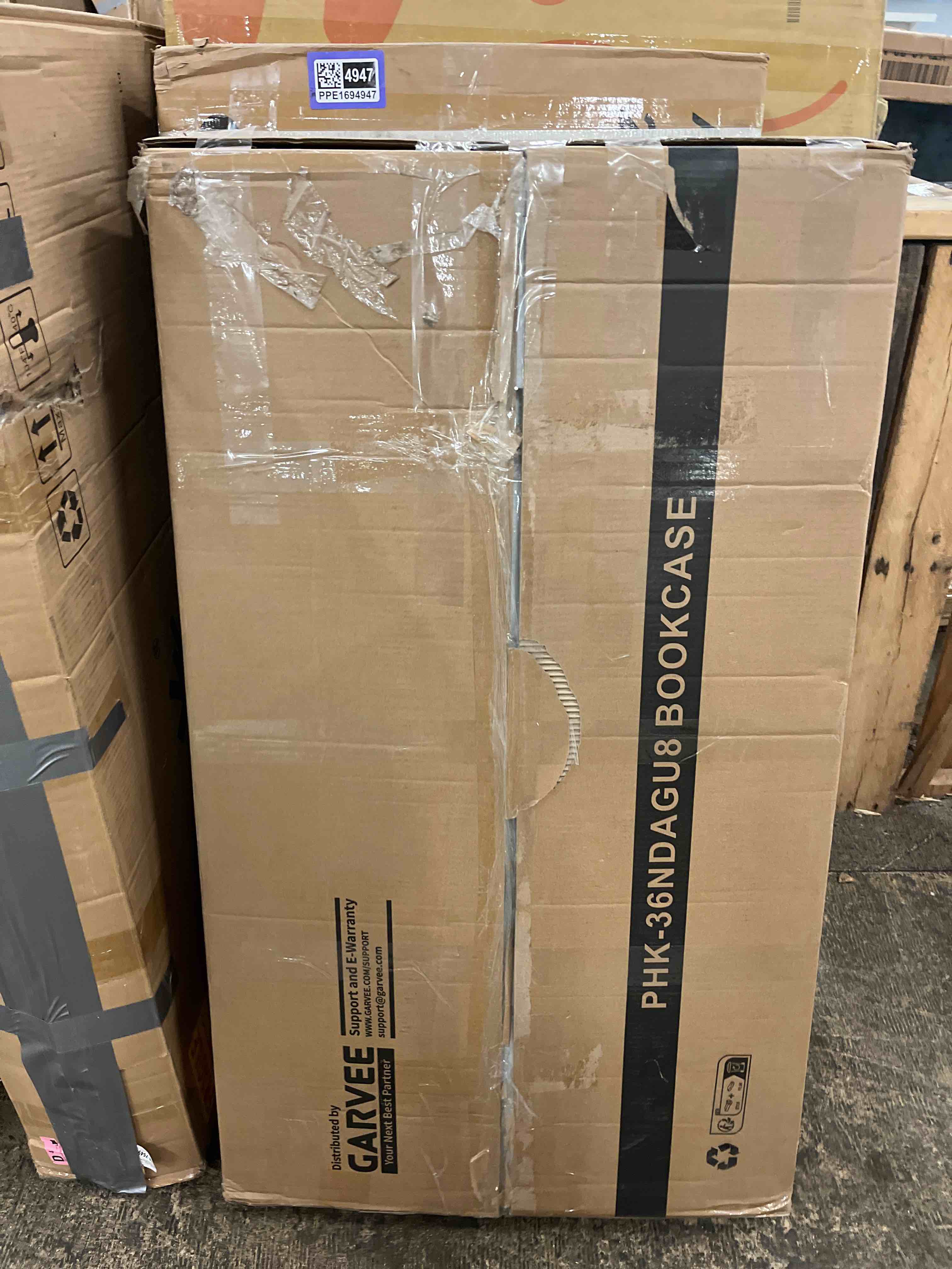 Condition photo showing New/Like New for Garvee 72 inches Tall Bookshelf with 2 File Drawers Farmhouse Bookcase Storage