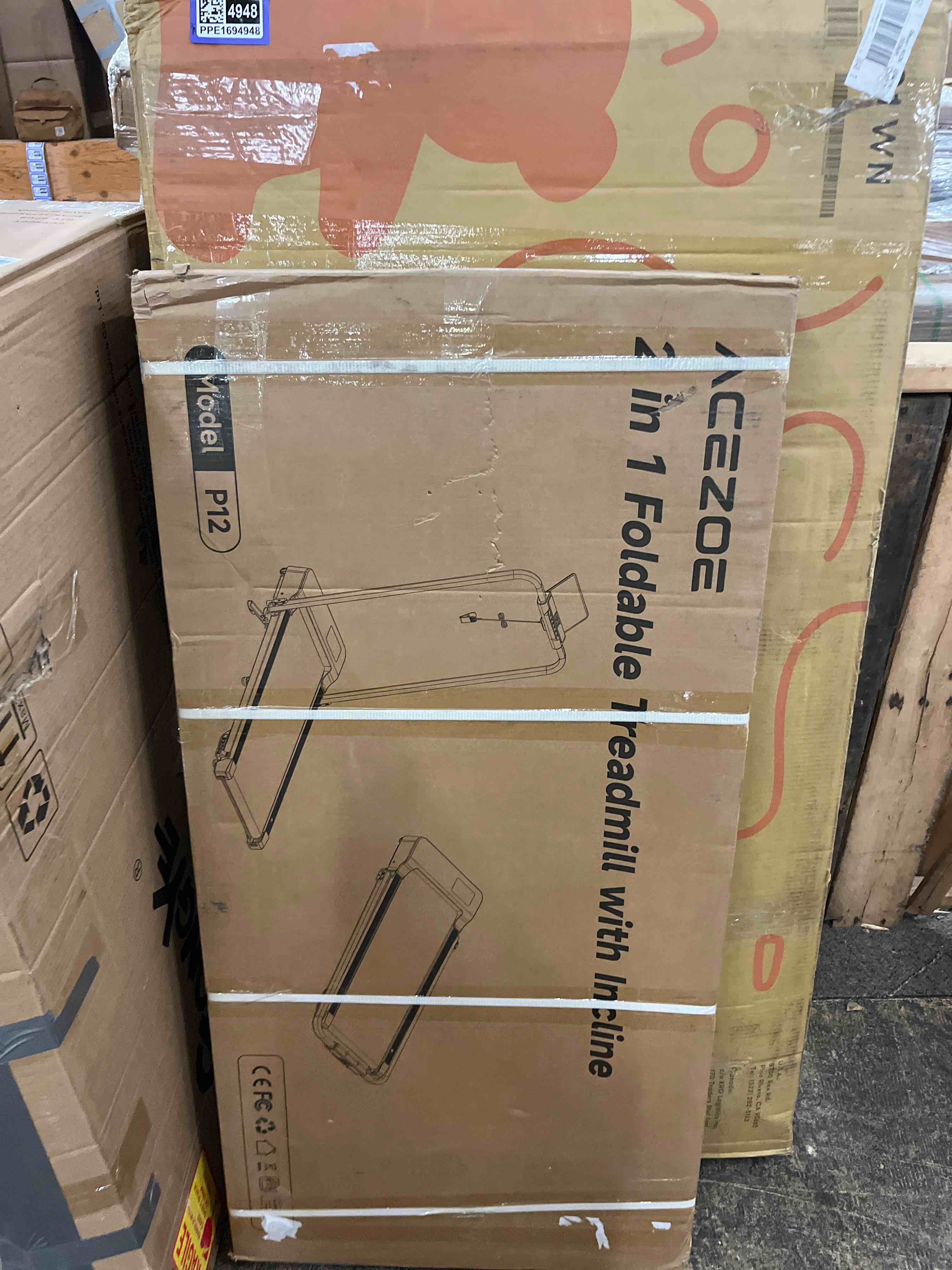 Condition photo showing New/Like New for 2-in-1 Foldable Treadmill with 3-Level 10% Incline, Walking Pad for Home Small Office, Compact Portable Under Desk Treadmill with Handle,Dual LED Display, APP & Remote, 300 lbs Capacity