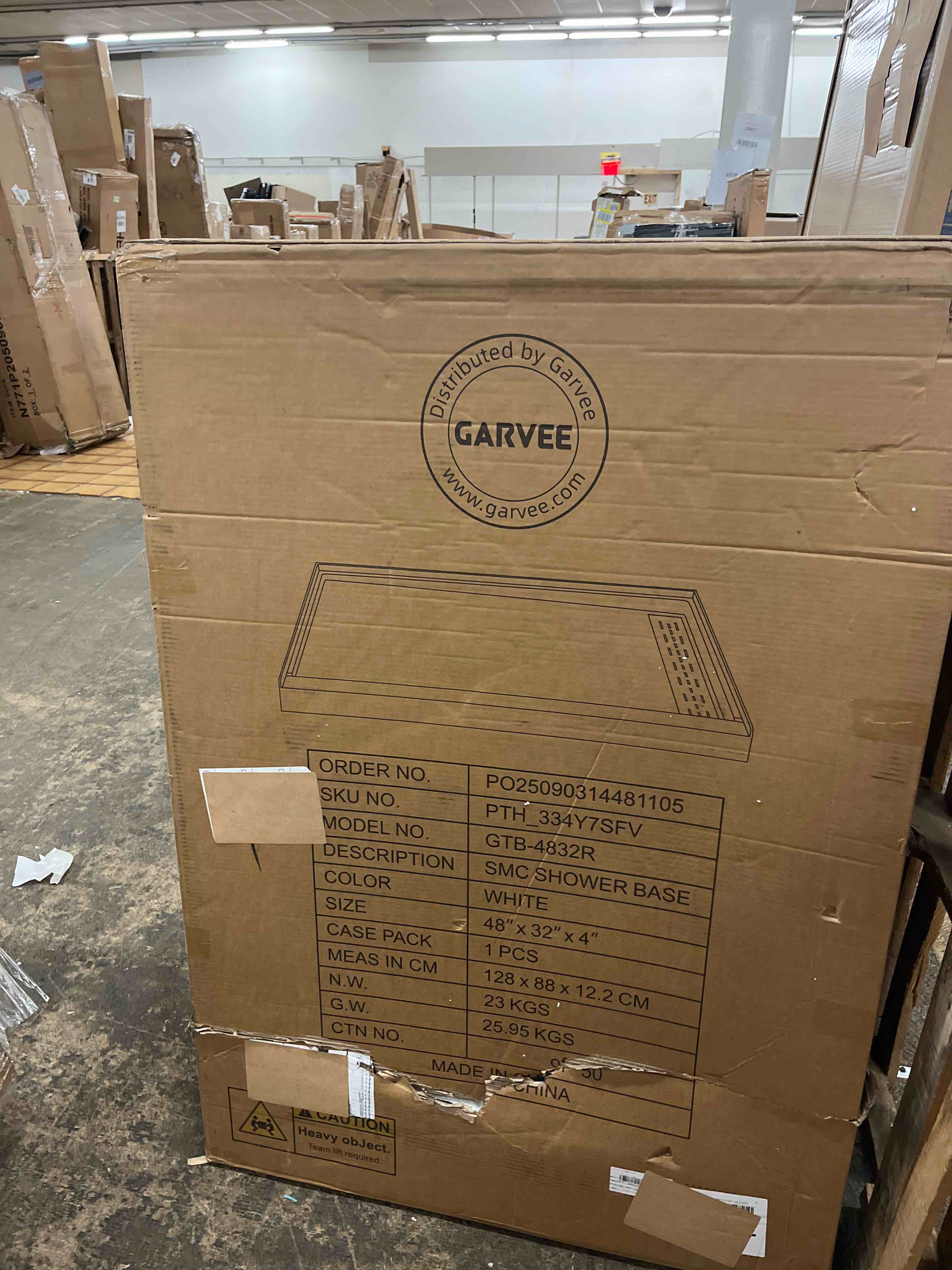 Condition photo showing New/Like New for CASAINC 48"L X 32"W Shower Base in White with Right Drain Location, Rectangle SMC Material Shower Pan with Stainess Steel Drain Cover, Slip-Resistant Textured Surface, Include Shower Drain, GTB-4832R