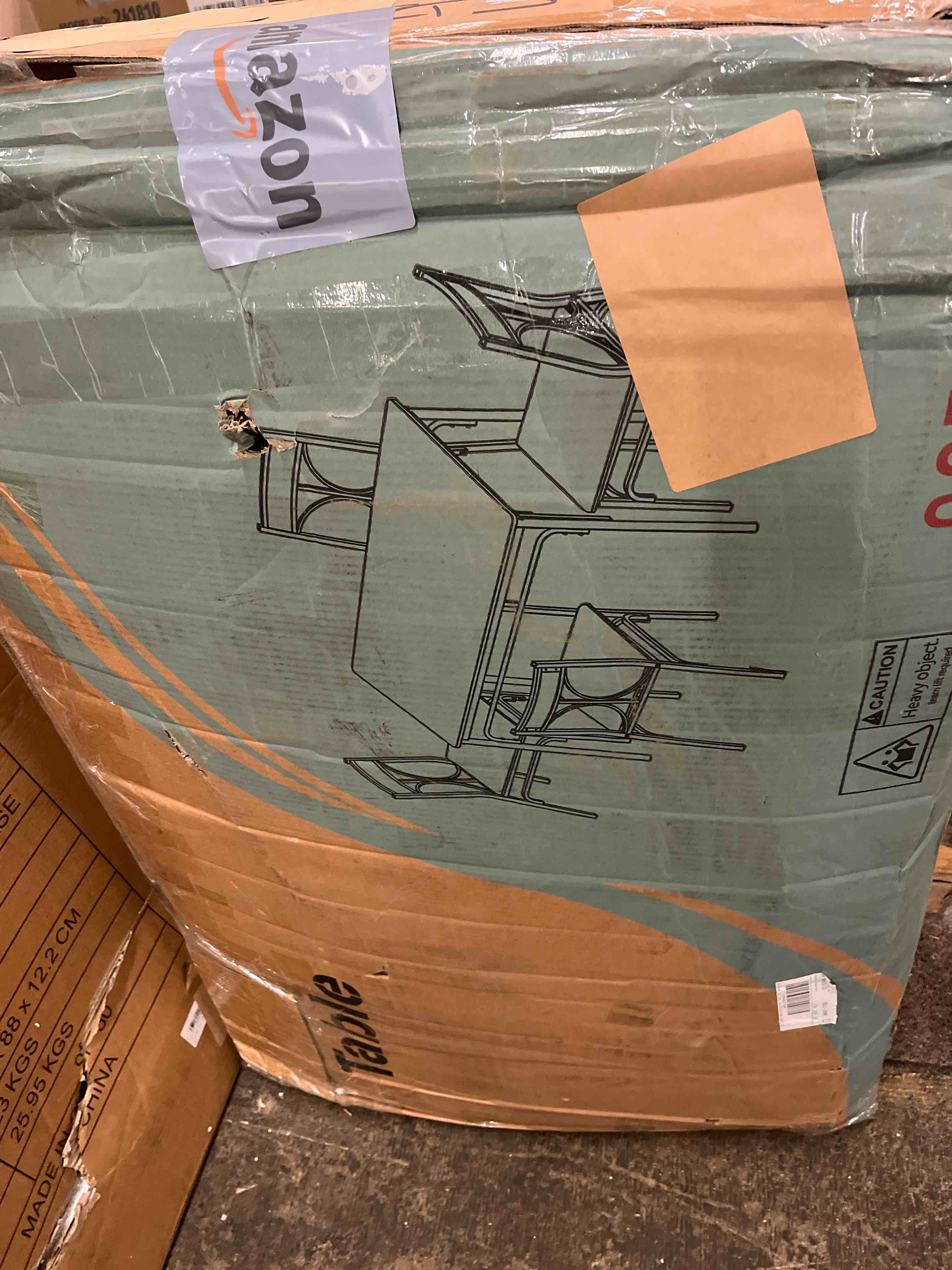 Condition photo showing Good Condition for VECELO 5 Piece Kitchen Table Set for Dining Room,Dinette,Breakfast Nook,Industrial Style, Seating for Four, Brown