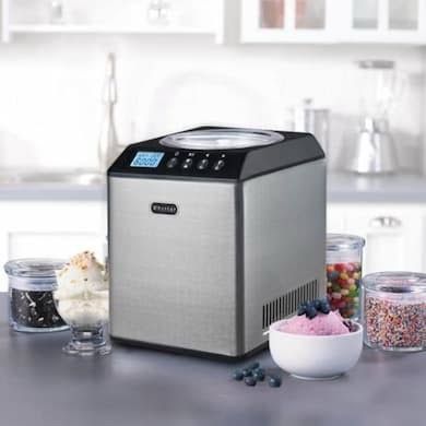 Whynter Ice Cream Maker Machine Automatic 2.1 Qt. upright with Built-in Compressor, LCD Digital Display & Timer, No Pre-Freezing, ICM-201SB, Stainless Steel