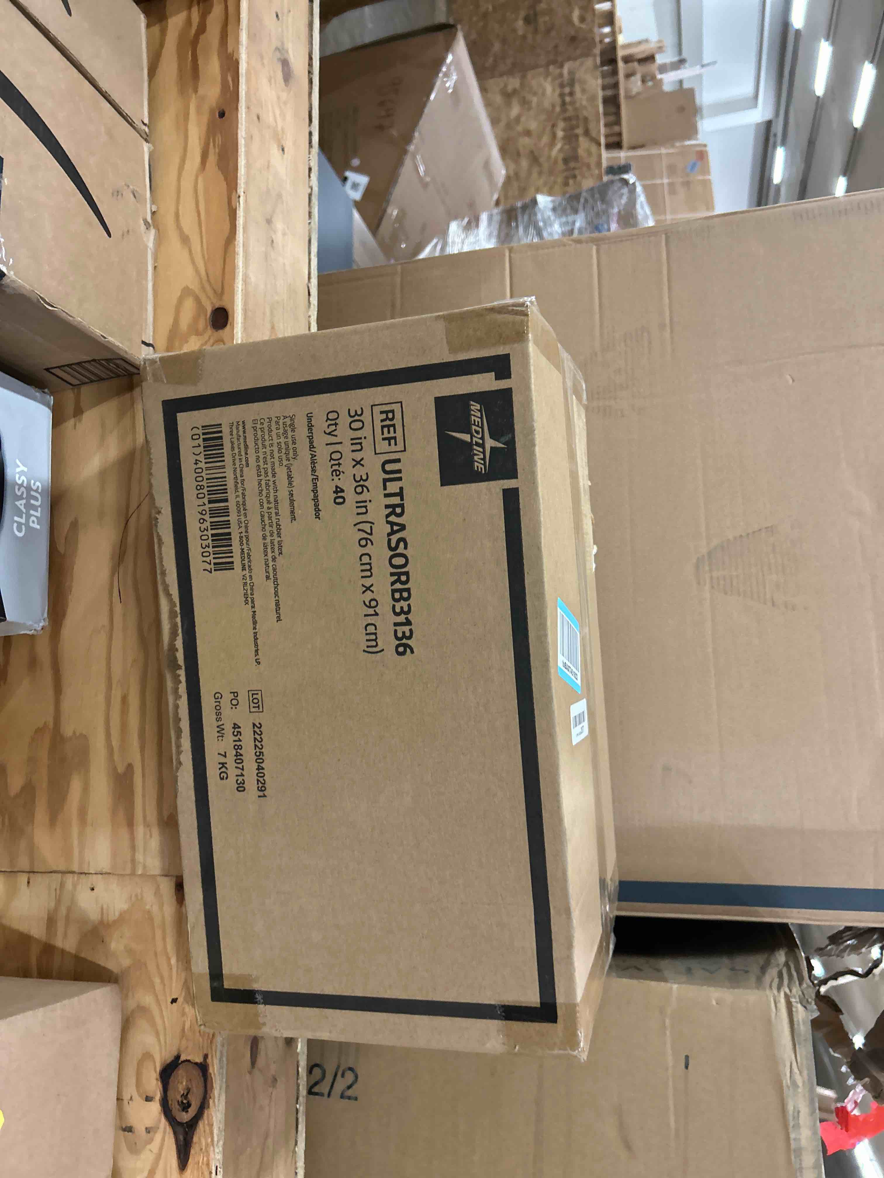 Condition photo showing New/Like New for Medline Ultrasorbs AP Underpads 31 x 36 White 10/Pack ULTRSORB3136