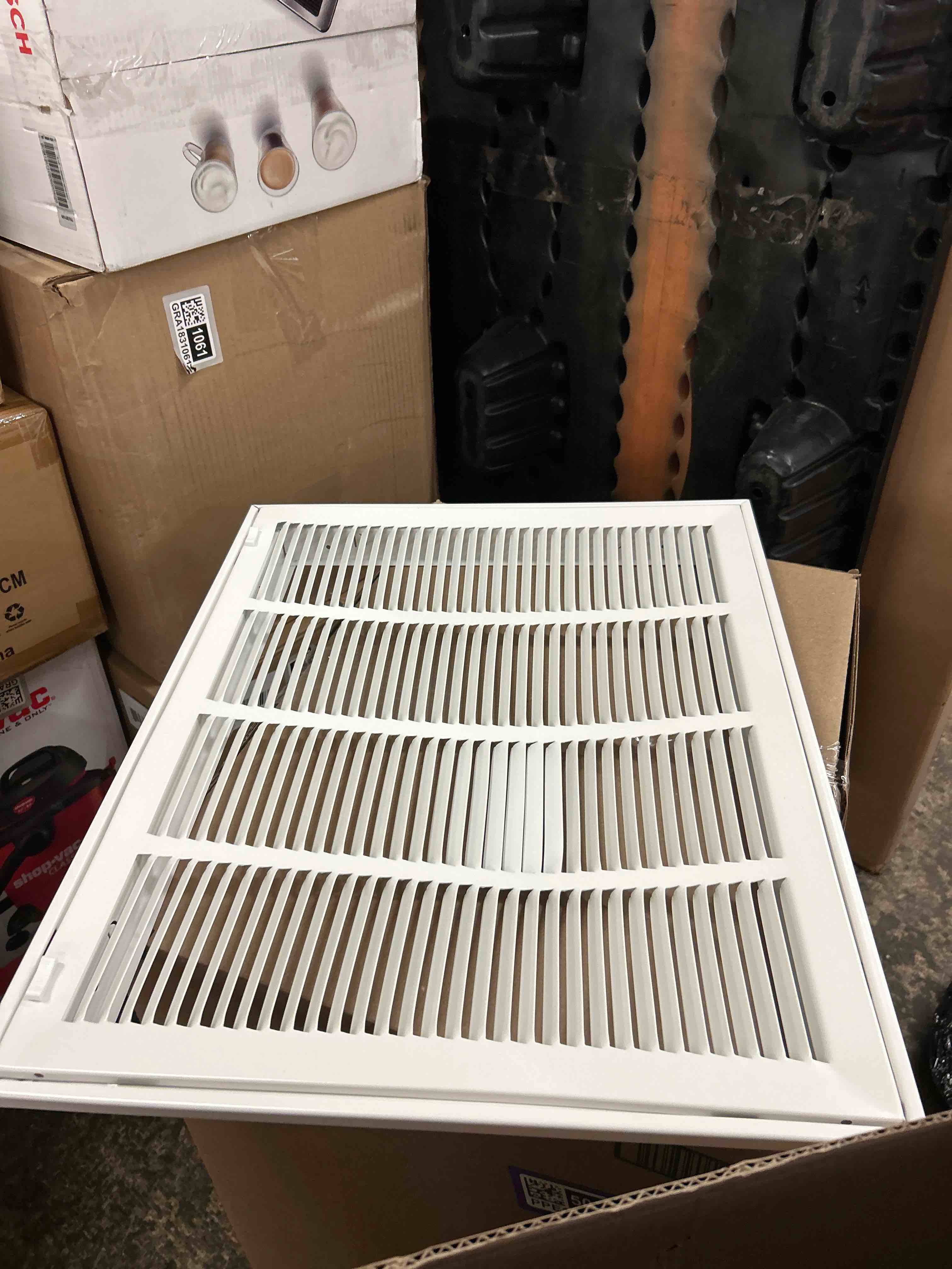 Condition photo showing Good Condition for 25"W x 16"H [Duct Opening Size] Steel Return Air Grille, Air Return Vent Cover for Ceiling and Sidewall - HVAC Air Vent Covers - [Outer Dimensions: 26.75"W x 17.75"H]