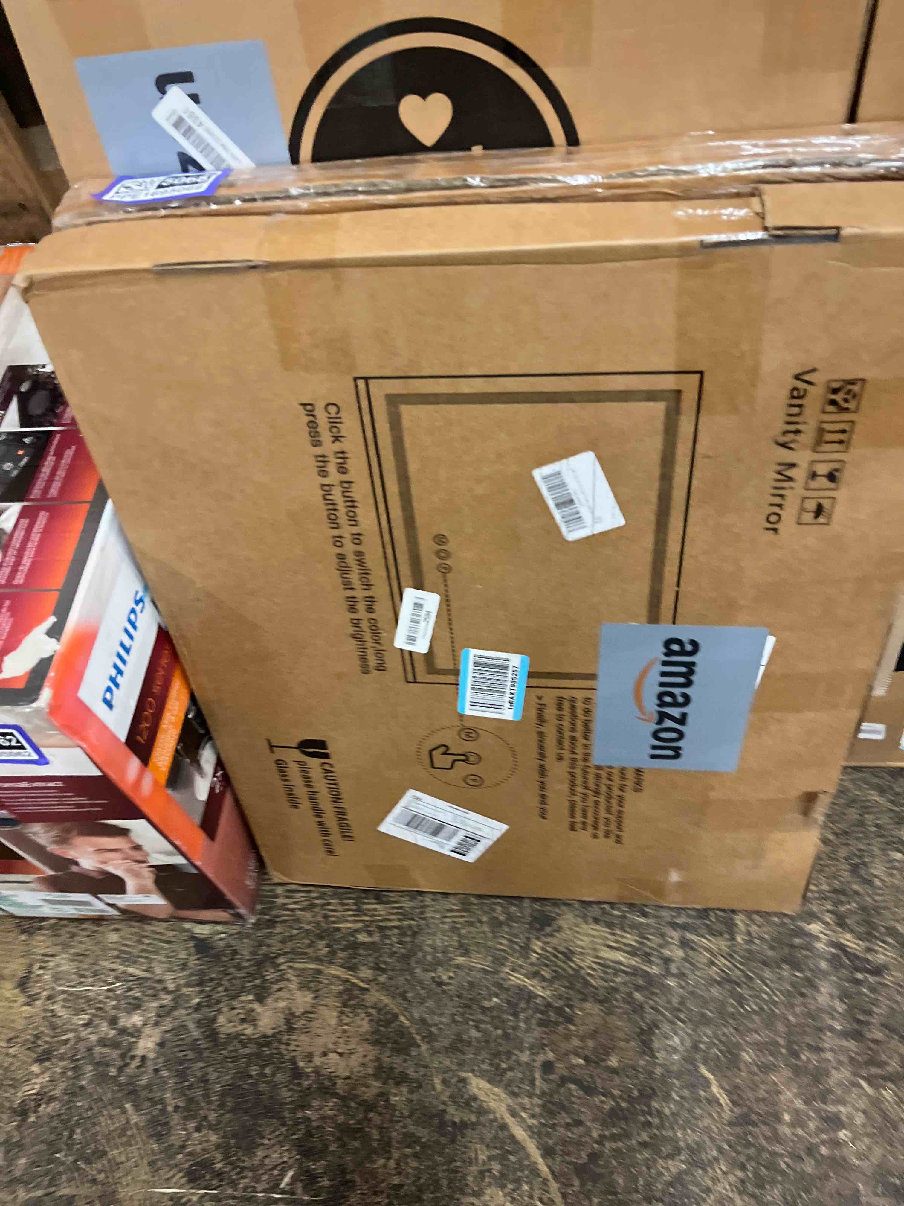 Condition photo showing New/Like New for ROLOVE 23x18 Inch Lighted Vanity Mirror, 3-Color Dimmable LED & Touch Control - Large Makeup Mirror for Dressing Room (Wall/Tabletop Mount)