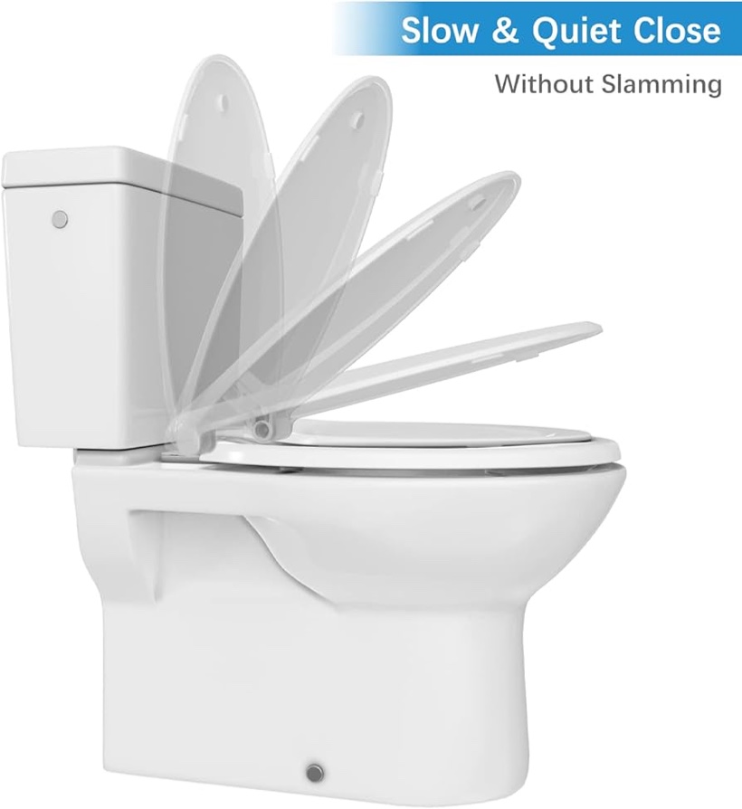 Condition photo showing New/Like New for Toilet Seat, Elongated Toilet Seat with Toddler Seat Built in, Potty Training Toilet Seat Elongated Fits Both Adult and Child, with Slow Close and Magnets- Elongated