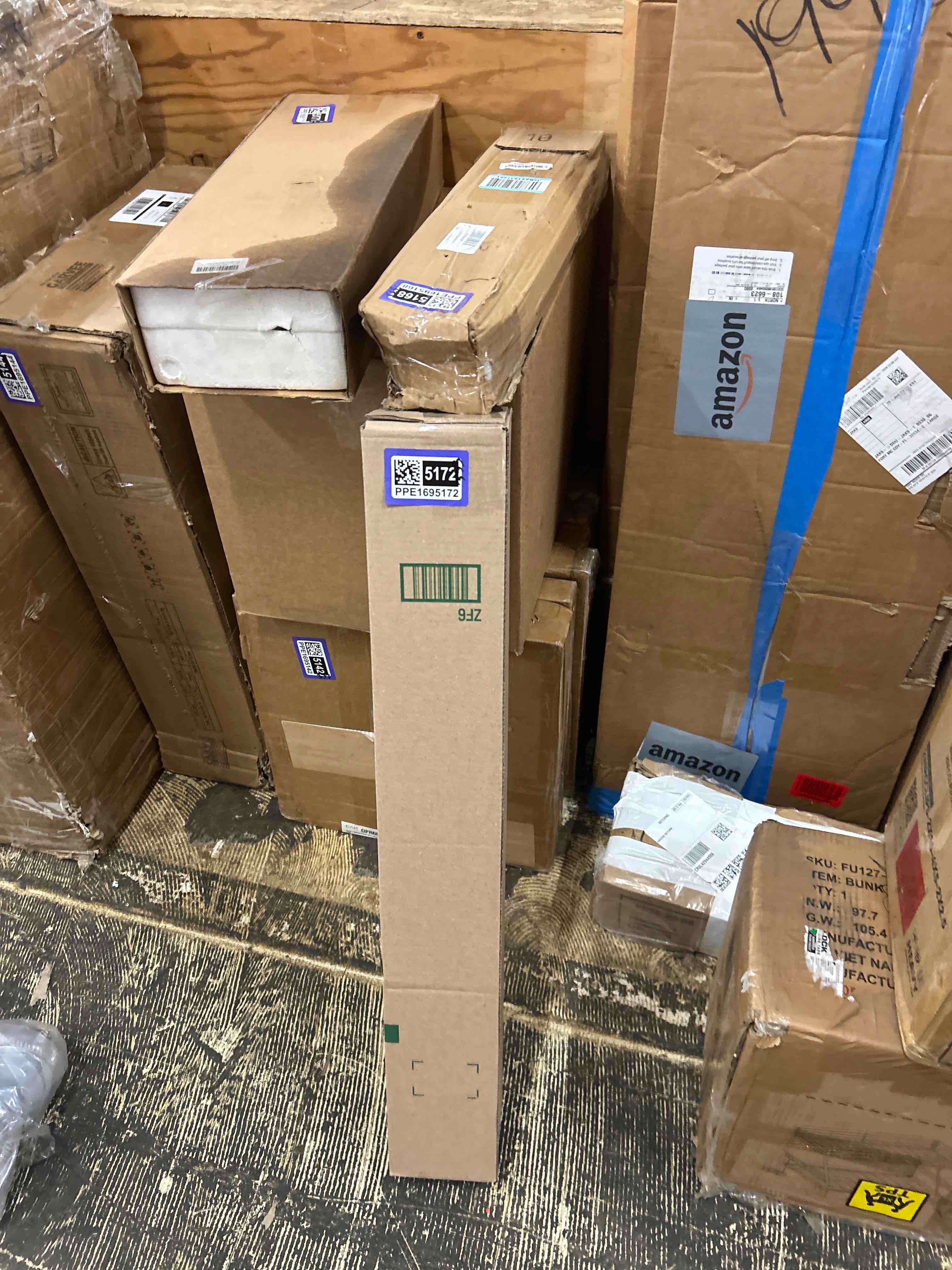 Condition photo showing New/Like New for FunStick 24"x394" Removable Gold Dark Blue Textured Wallpaper Peel and Stick Modern Geometric Grasscloth Wallpaper for Bathroom RV Wall Covering Texture Navy Blue Kitchen Cabinet Contact Paper Vinyl