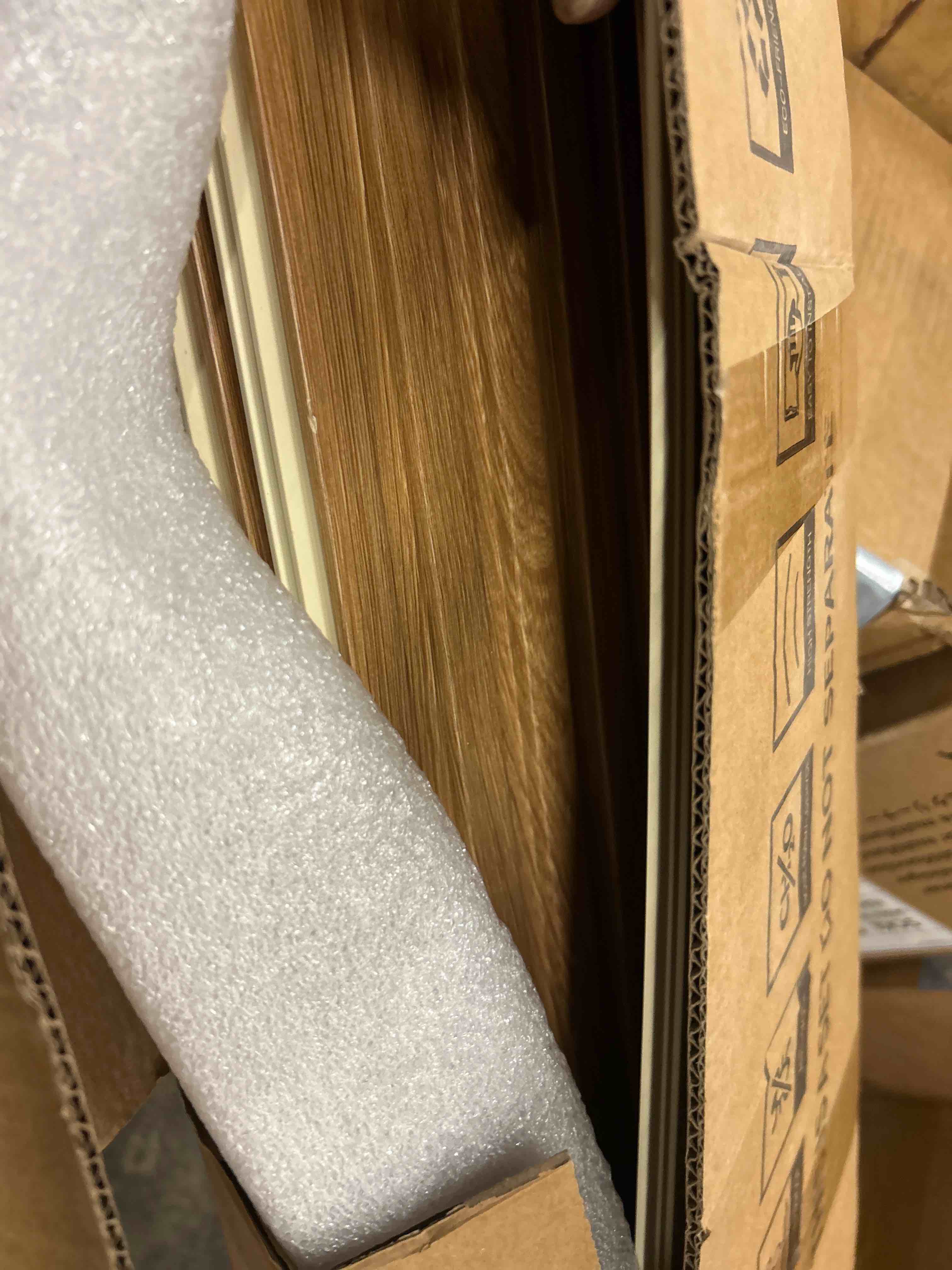Condition photo showing New/Like New for Art3d 4 Pieces 94.5" x 7.9" Acoustic Slat Wood Wall and Ceiling Panels,Fluted Modern Sound Absorbing Panels, Teak