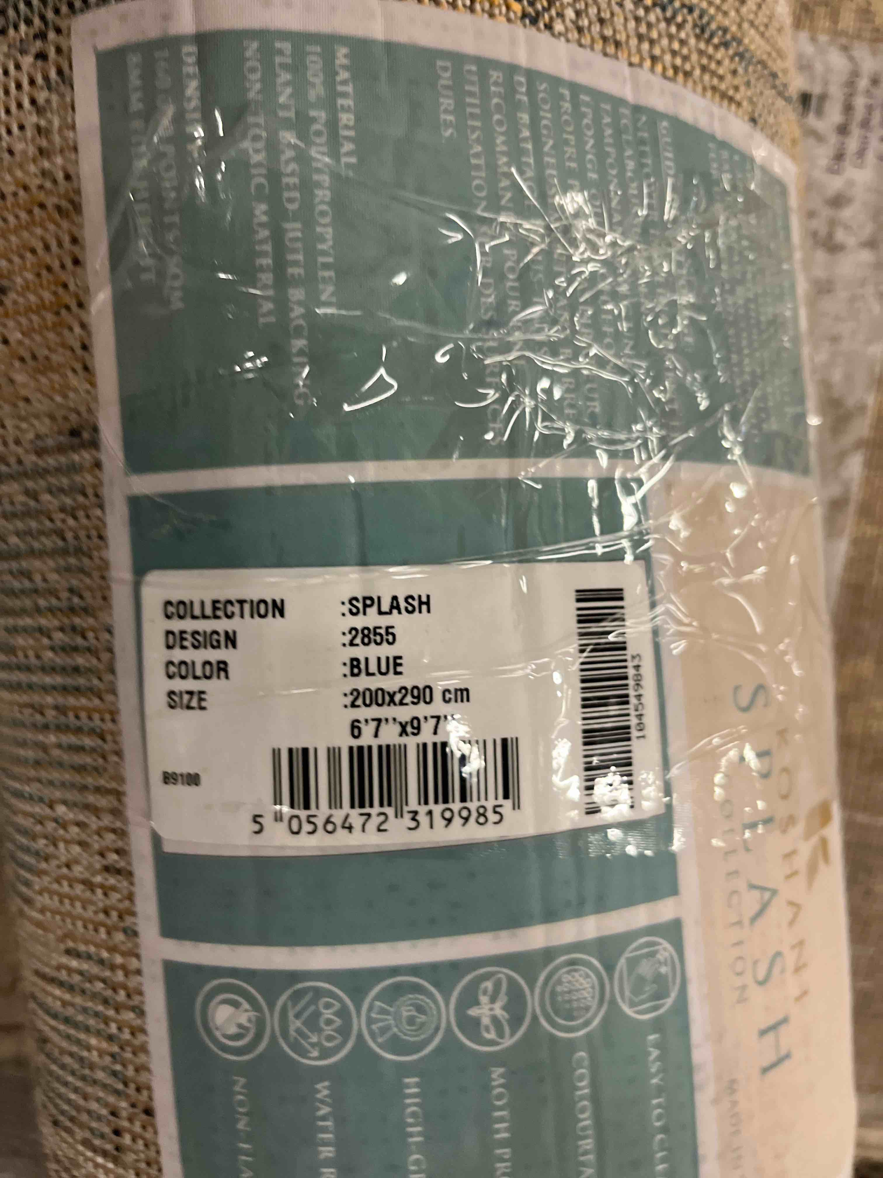 Condition photo showing New/Like New for Savannah 7 ft. x 10 ft. (6 ft. 7 in. x 9 ft. 7 in.) Blue Grey Abstract, Modern Indoor Area Rugs