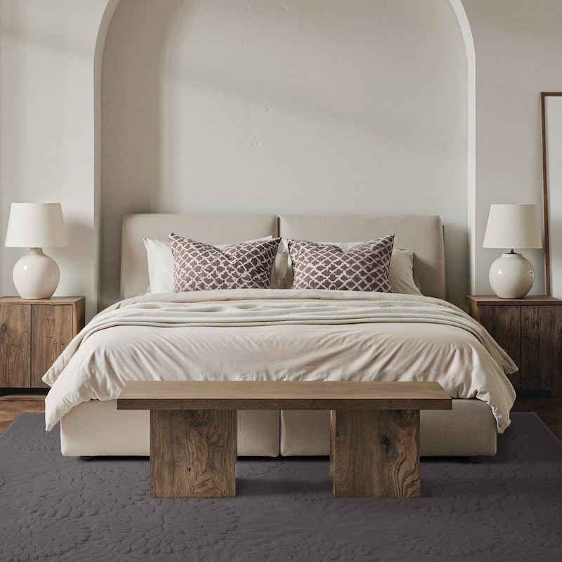 Condition photo showing New/Like New for Mcow 3D Floral Textured Area Rug in grey (4’x6’)