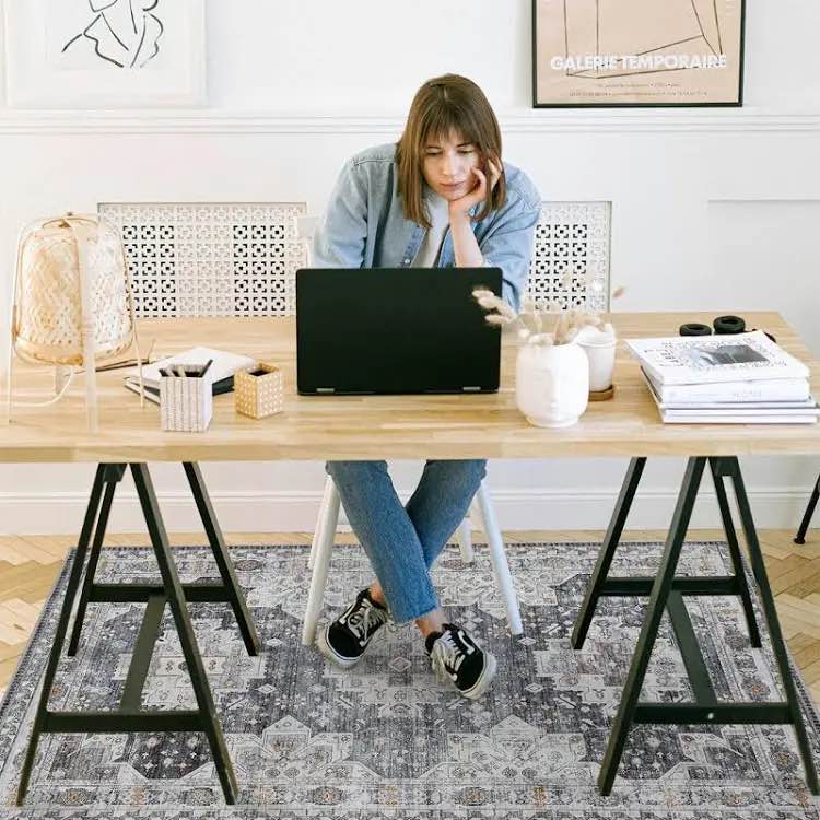 Chair Mat Floor Protector & Style Enhancer for Home Office or Dining Spaces Size 36" W x 48" D