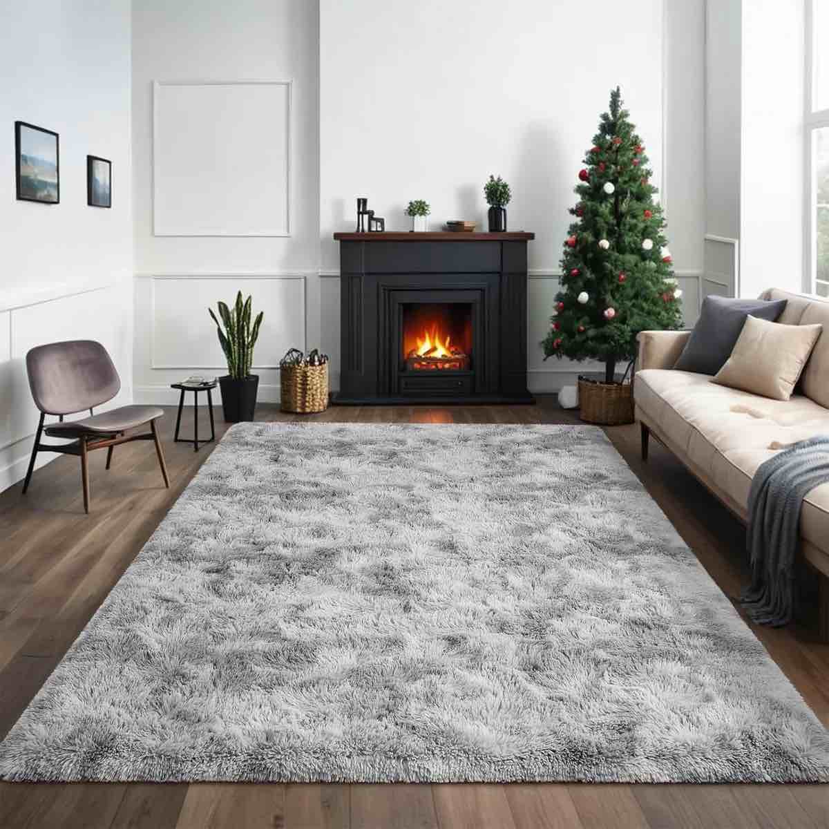 Antonije Tie Dye Shag Area Rug (5 x 8 Foot)